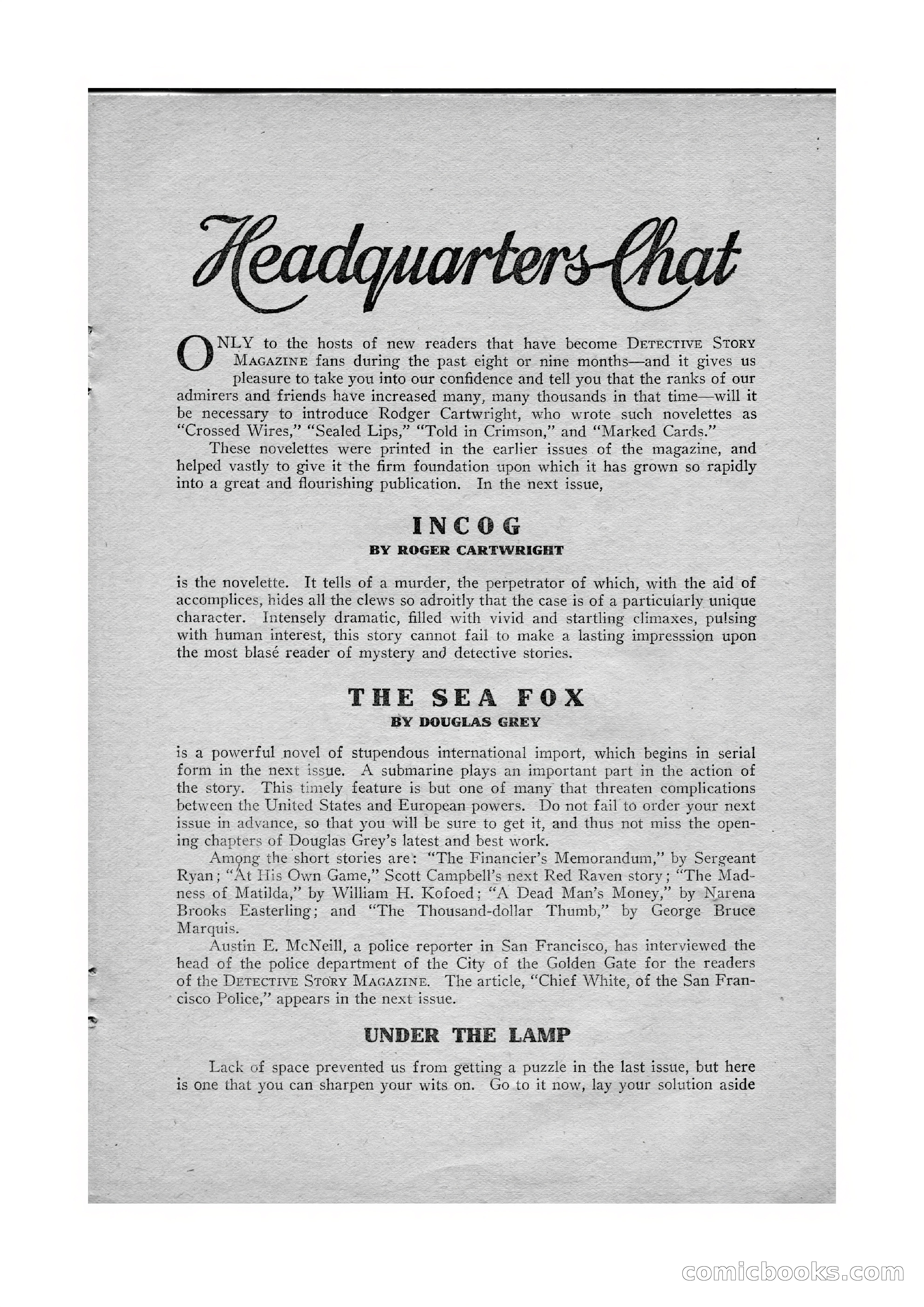 Detective Story Magazine, Vol. VI, No. 1 — page 127 of 132