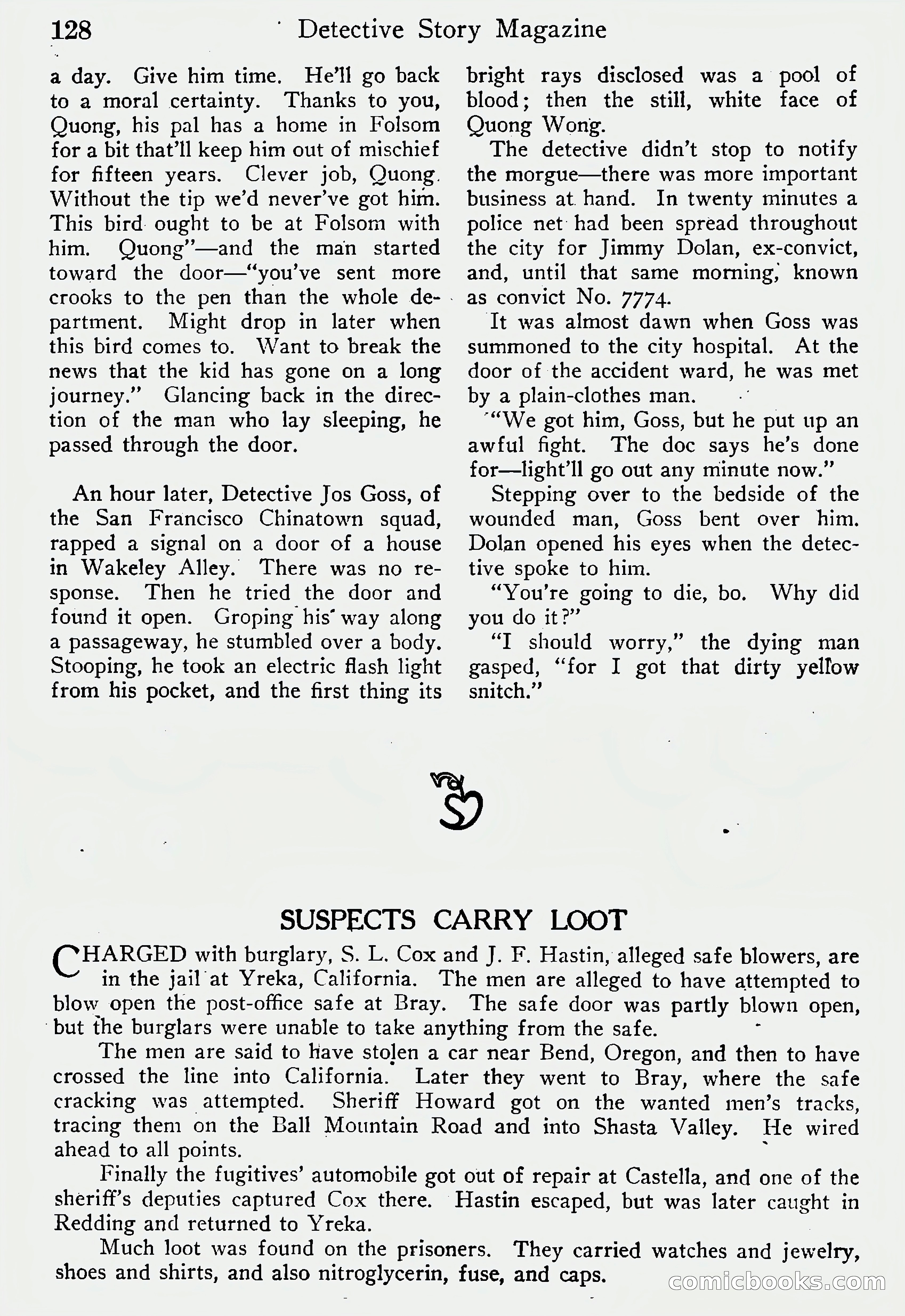 Detective Story Magazine, Vol. 6, No. 1 — page 130 of 132