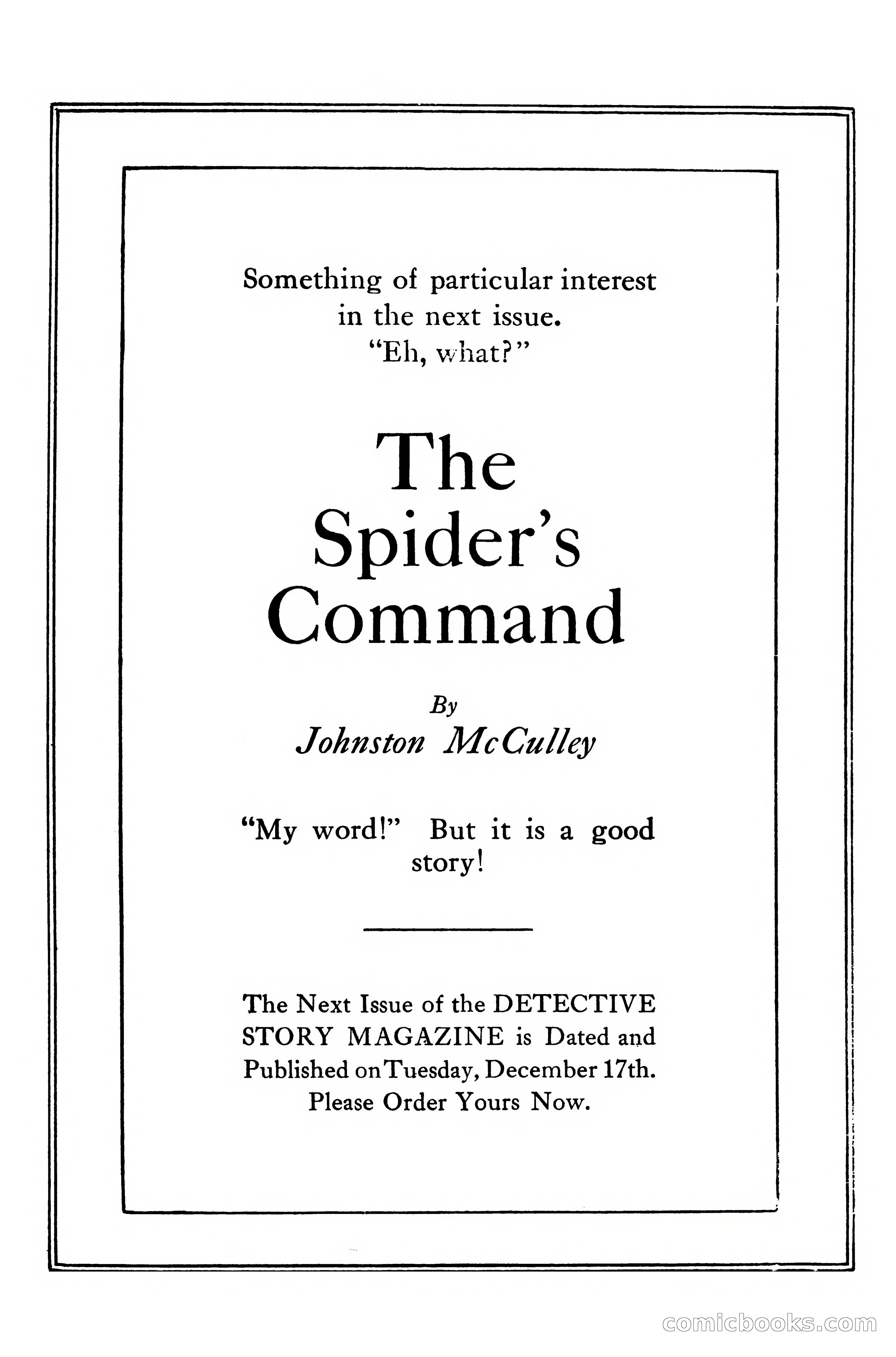 Detective Story Magazine, December 10, 1918 — page 4 of 164