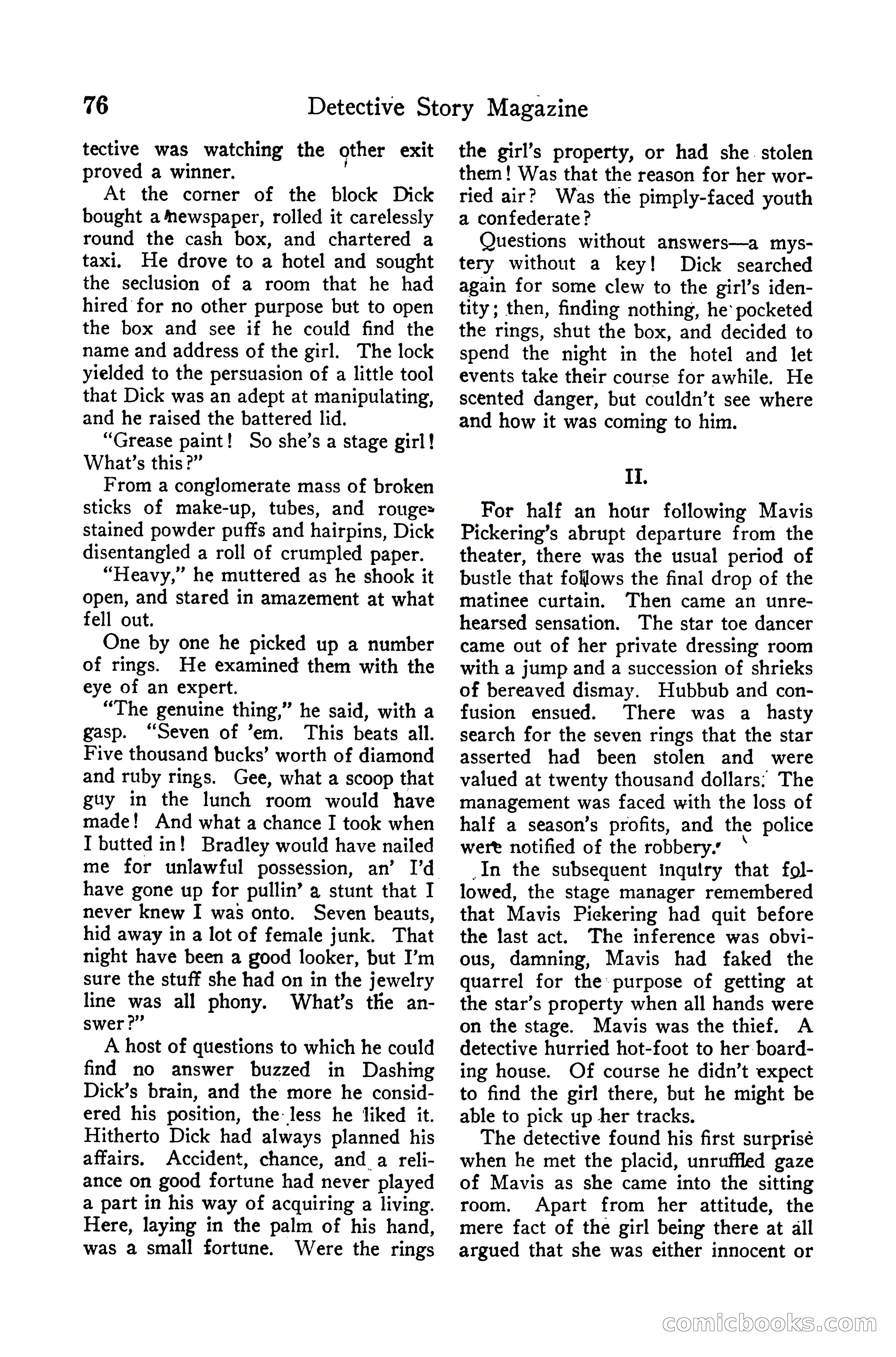Detective Story Magazine, December 10, 1918 — page 78 of 164