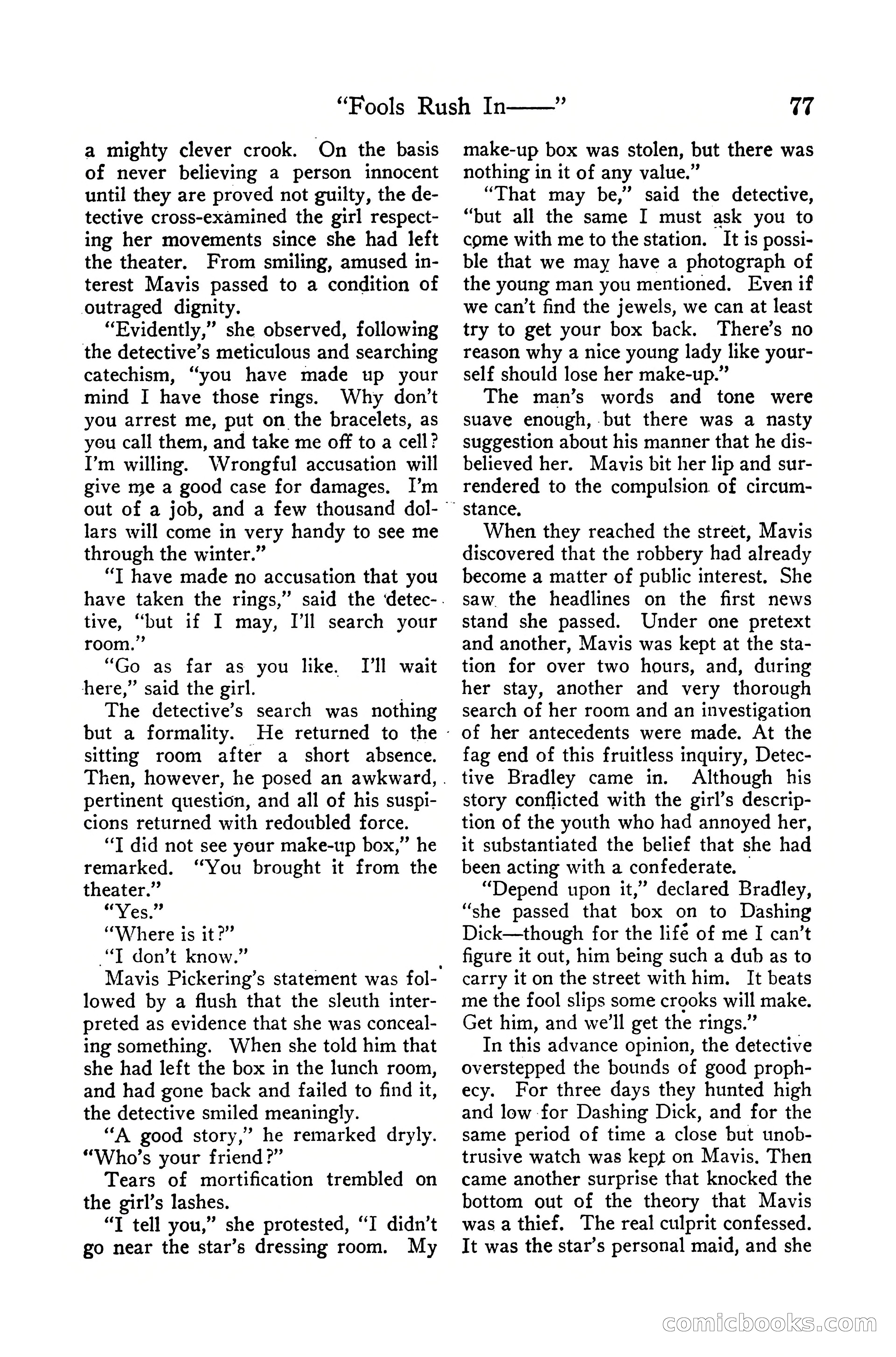Detective Story Magazine, December 10, 1918 — page 79 of 164