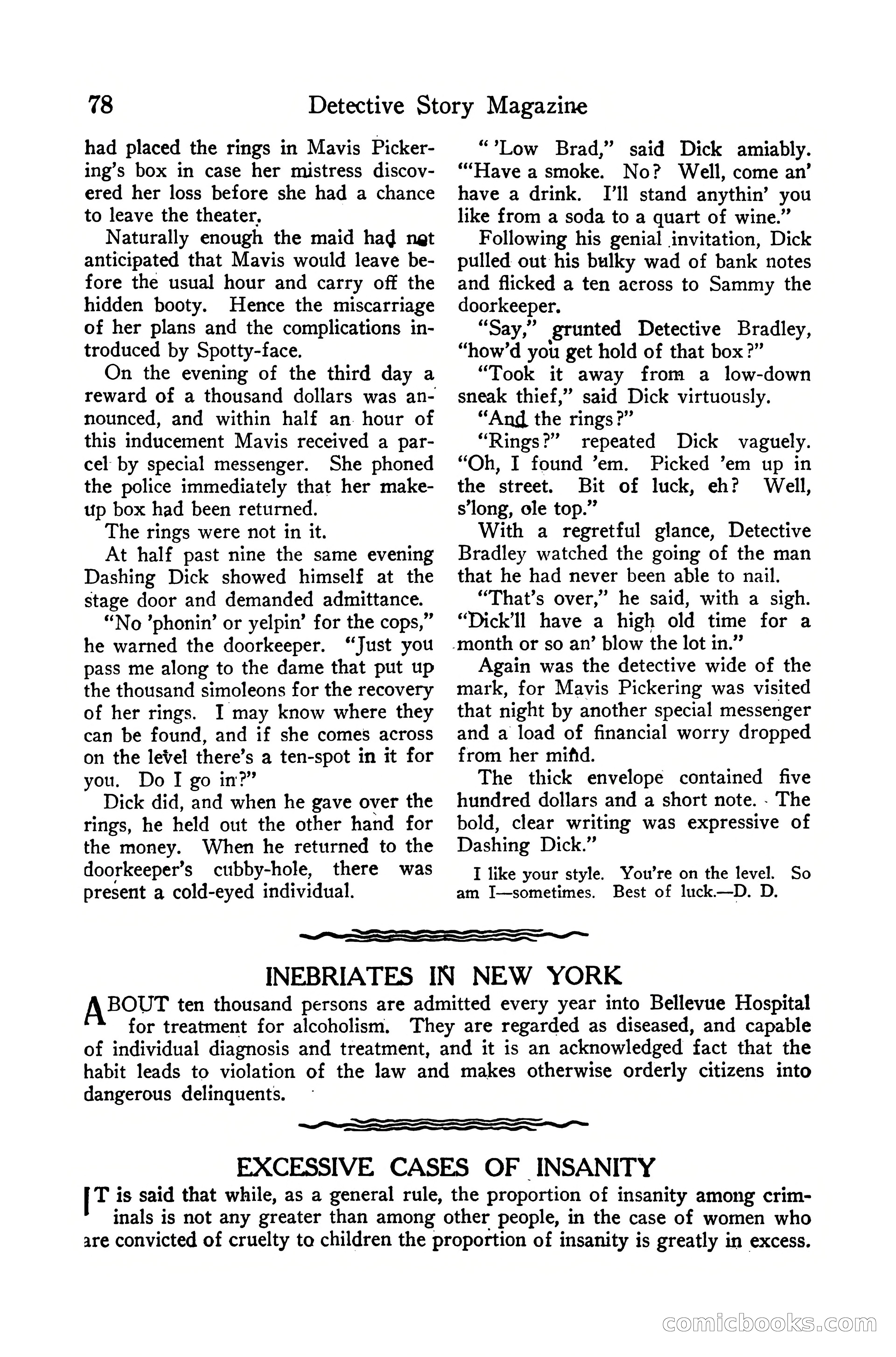 Detective Story Magazine, December 10, 1918 — page 80 of 164