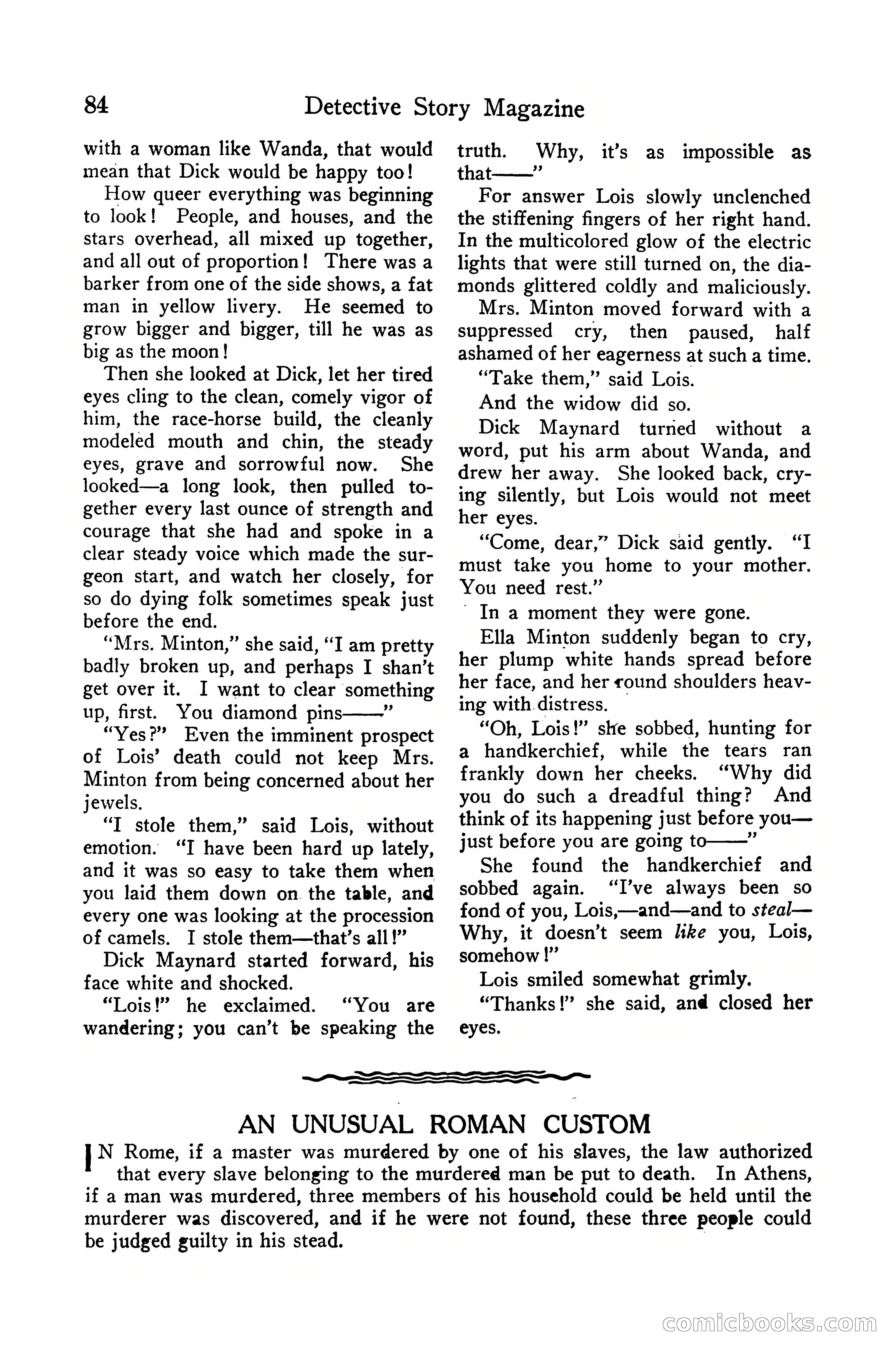 Detective Story Magazine, December 10, 1918 — page 86 of 164