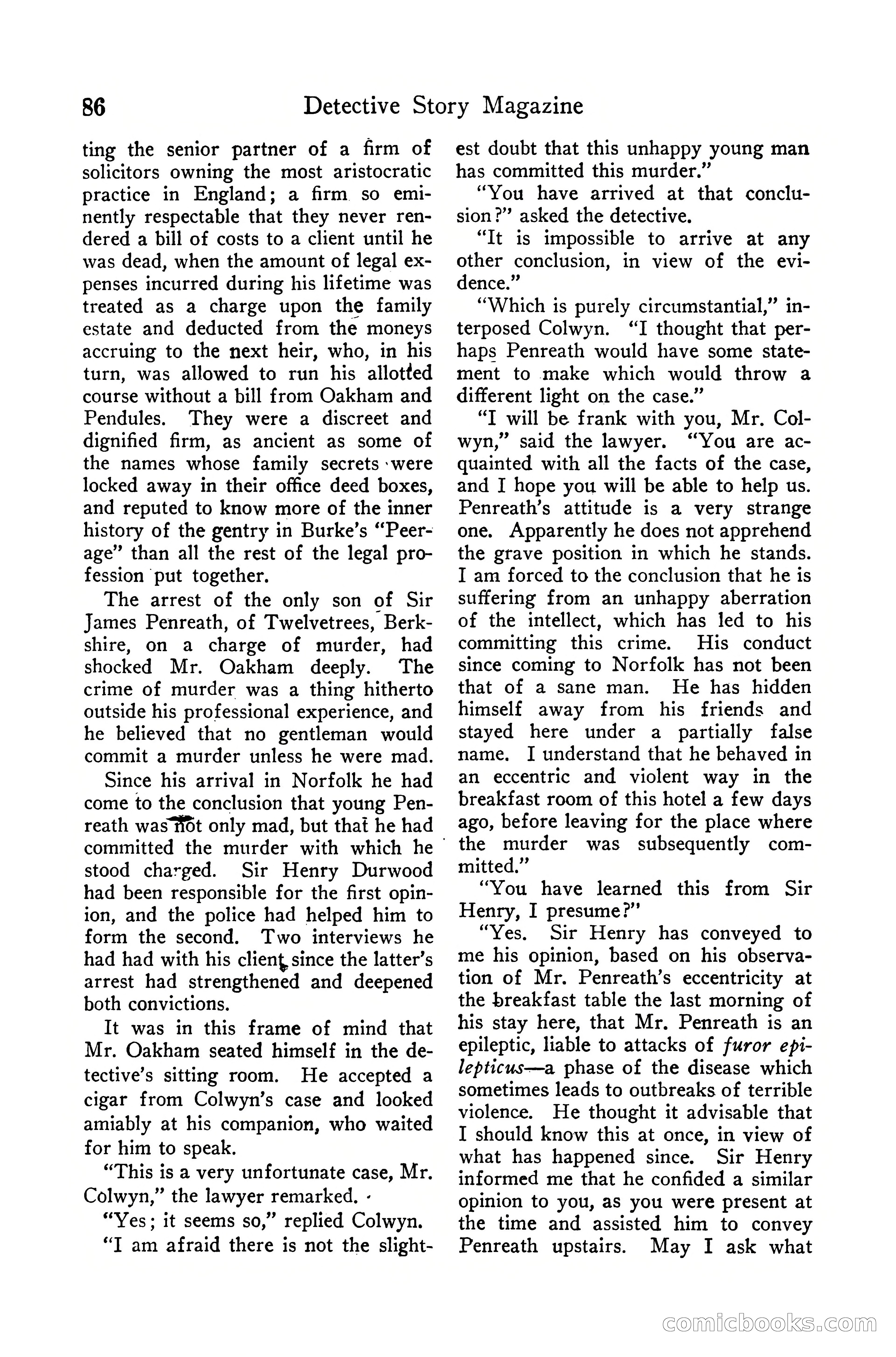Detective Story Magazine, December 10, 1918 — page 88 of 164