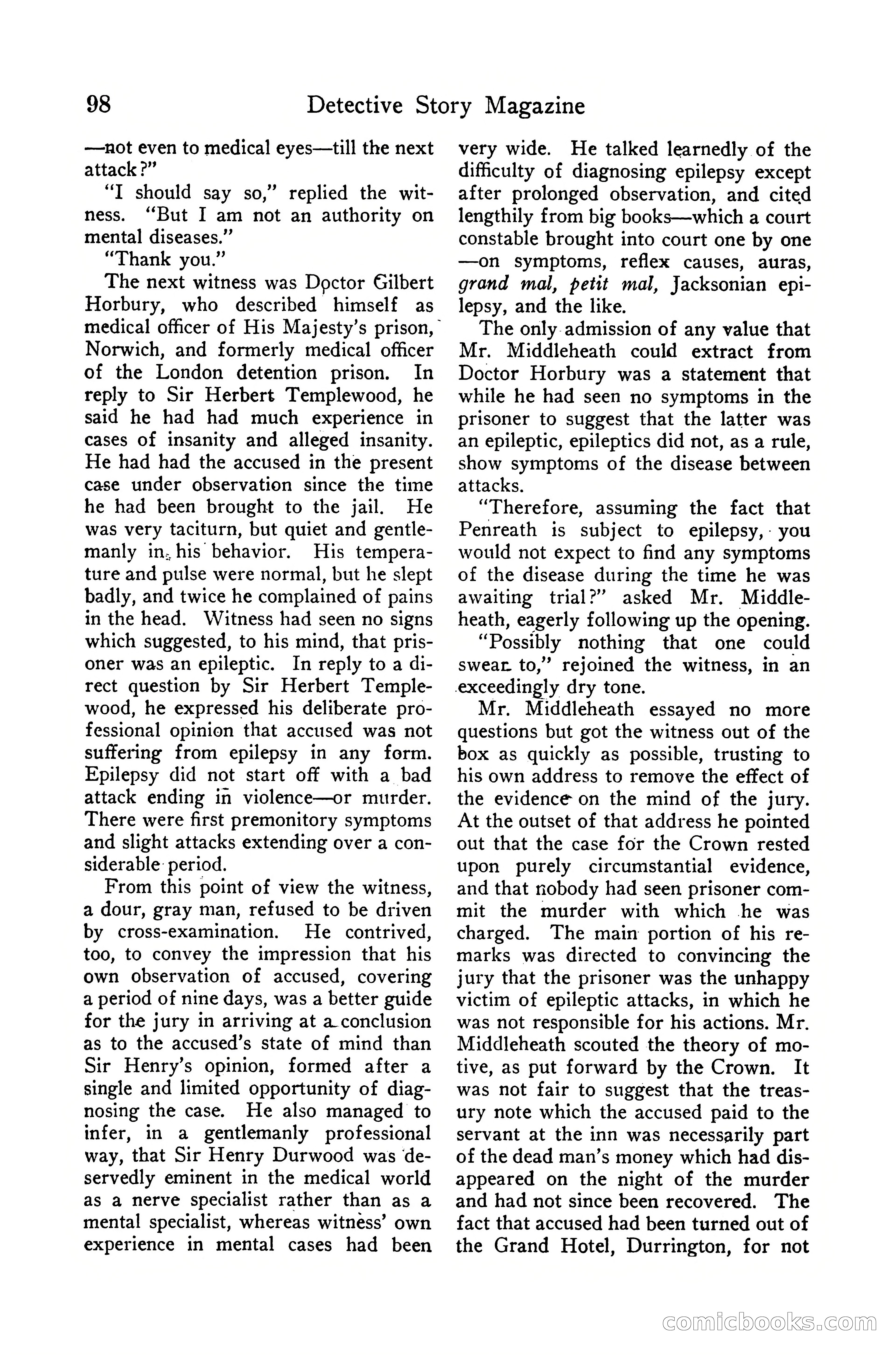 Detective Story Magazine, December 10, 1918 — page 100 of 164