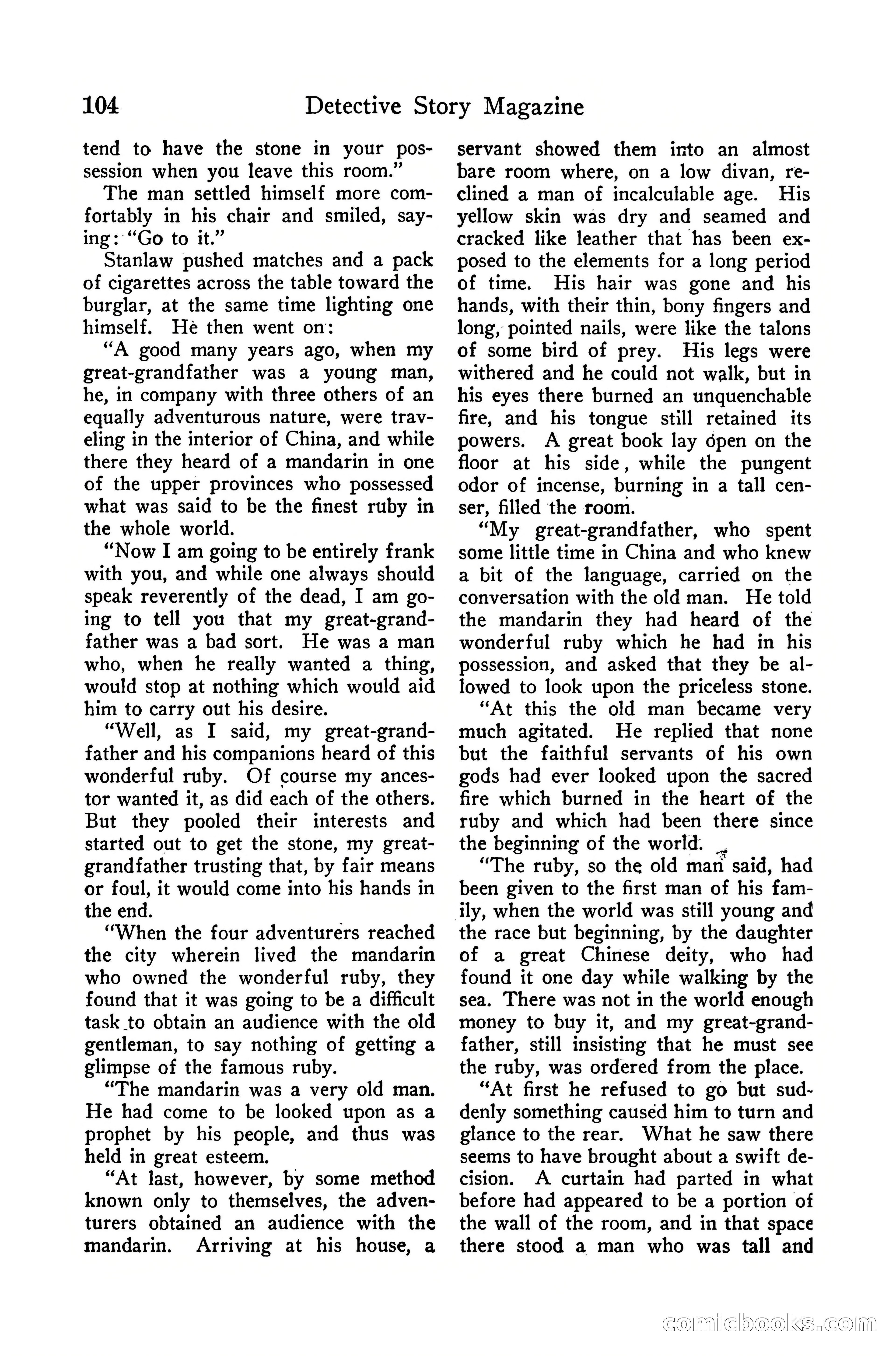 Detective Story Magazine, December 10, 1918 — page 106 of 164