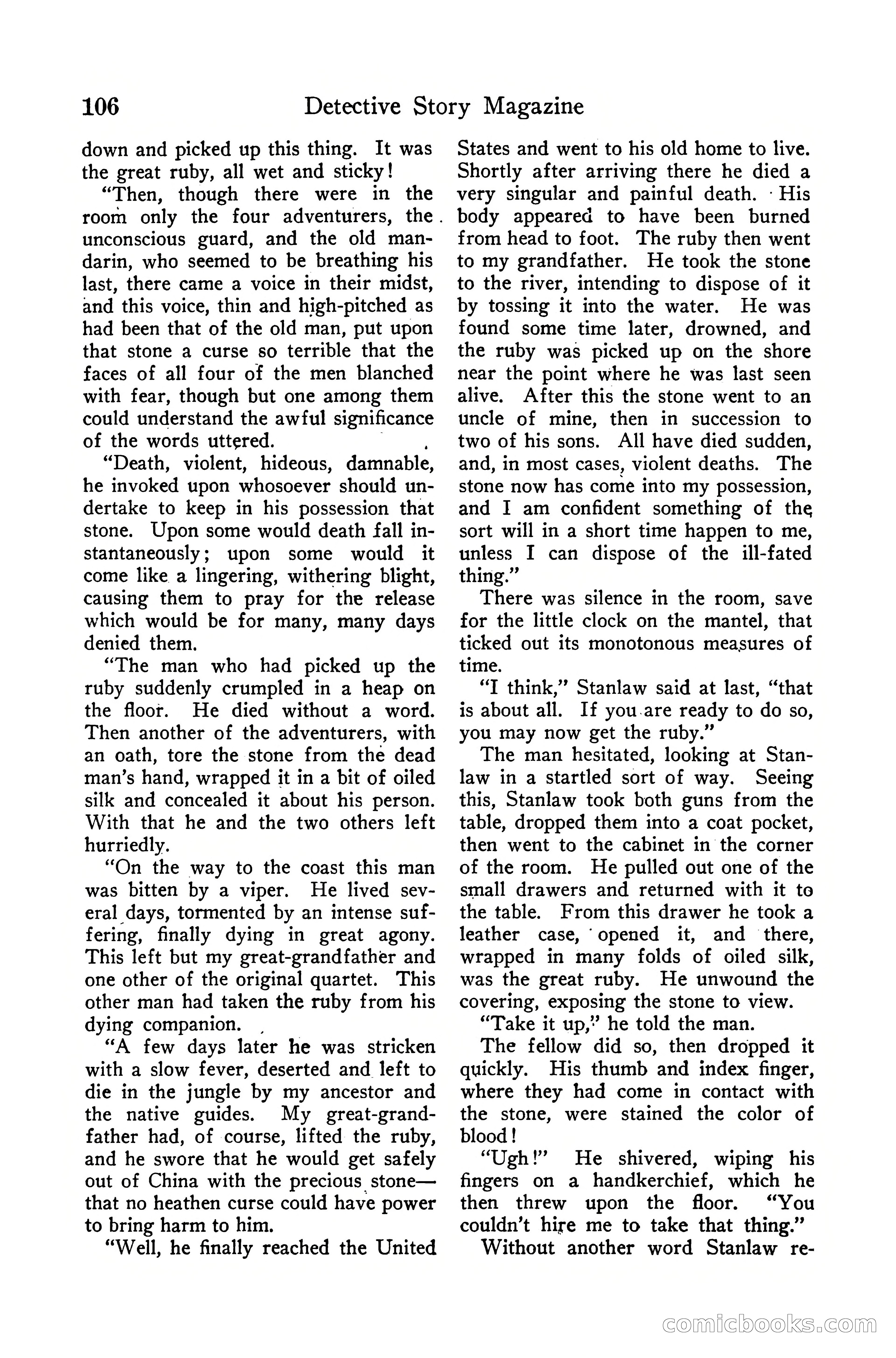 Detective Story Magazine, December 10, 1918 — page 108 of 164