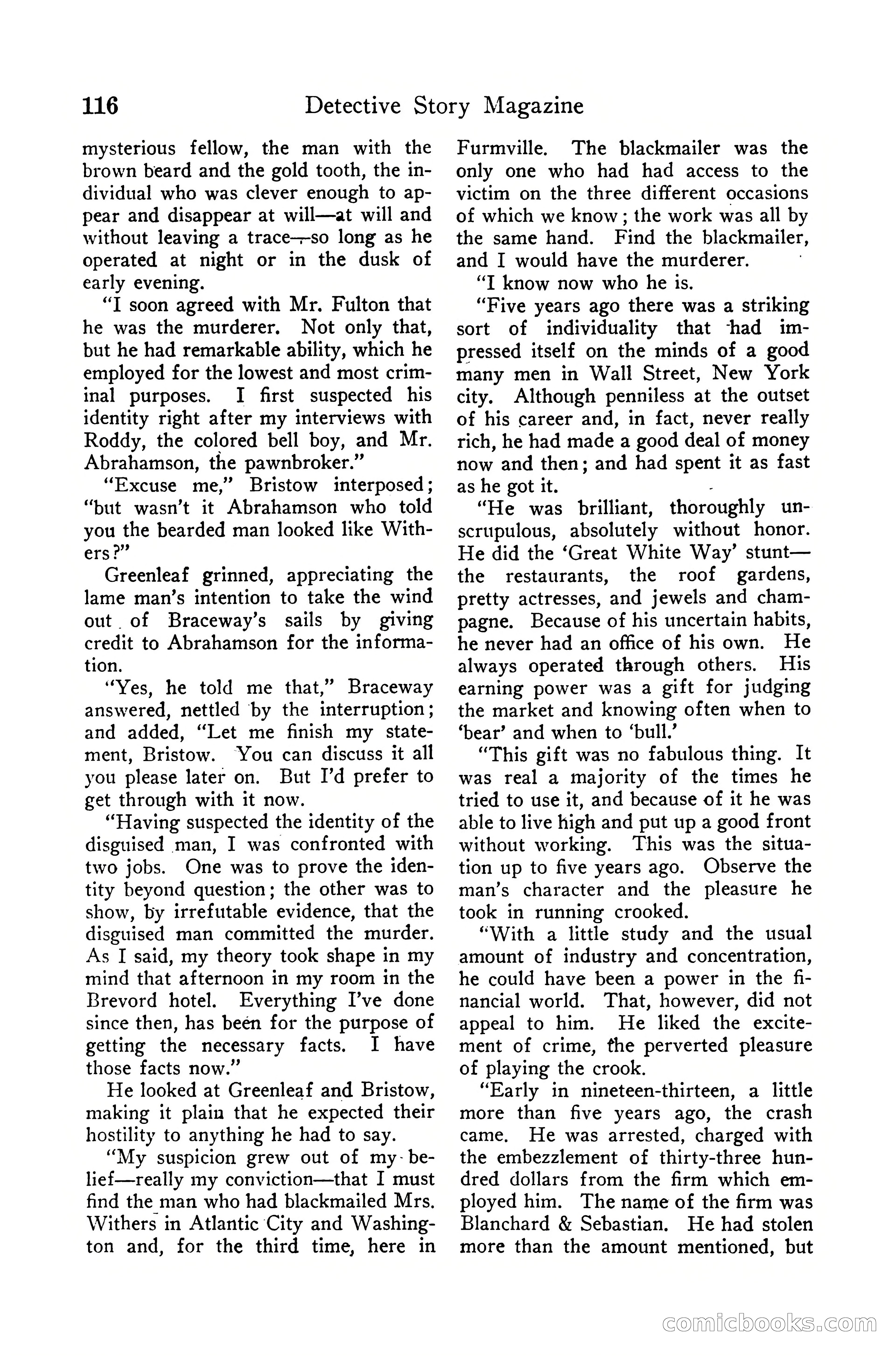 Detective Story Magazine, December 10, 1918 — page 118 of 164