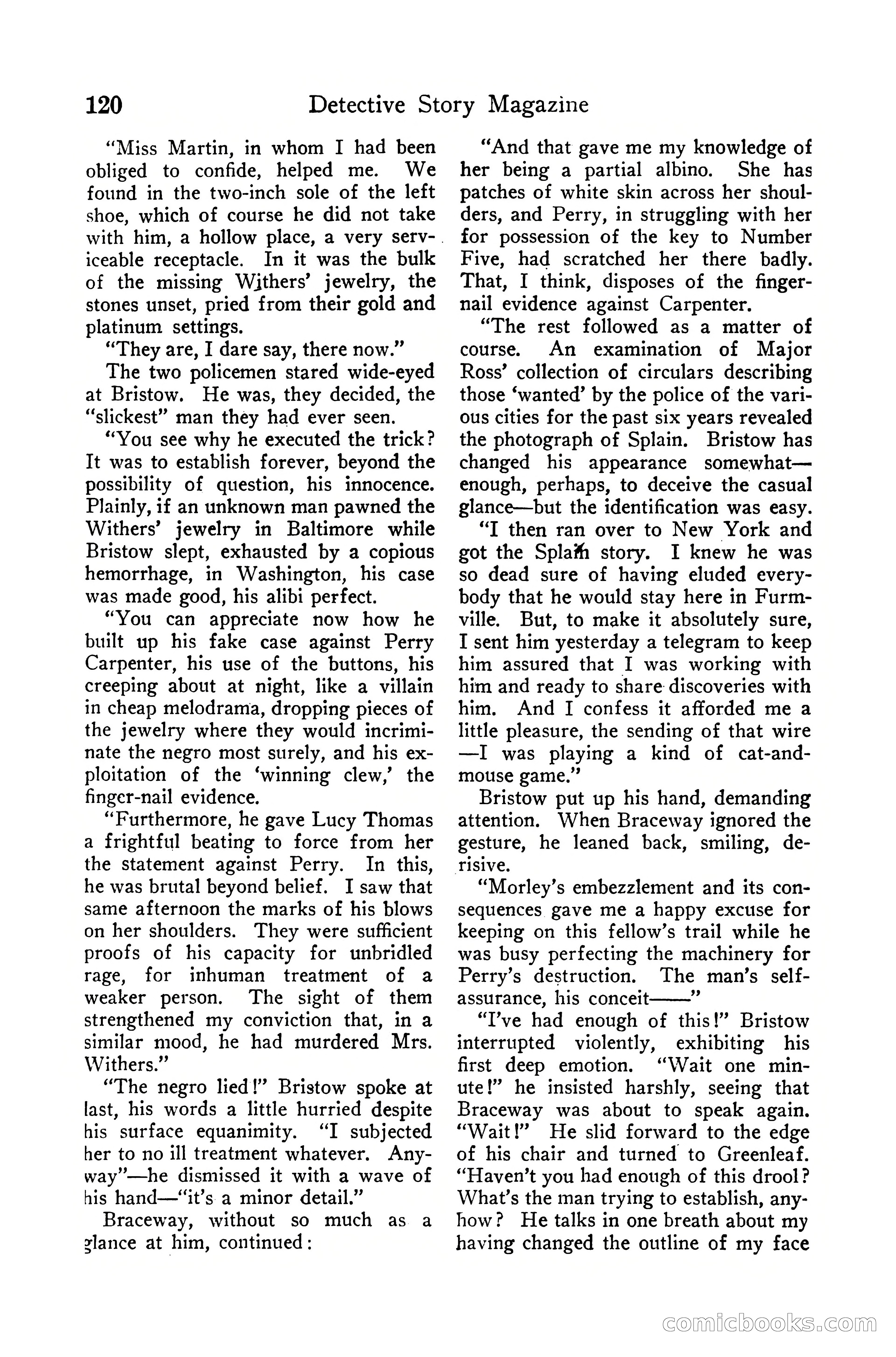 Detective Story Magazine, December 10, 1918 — page 122 of 164