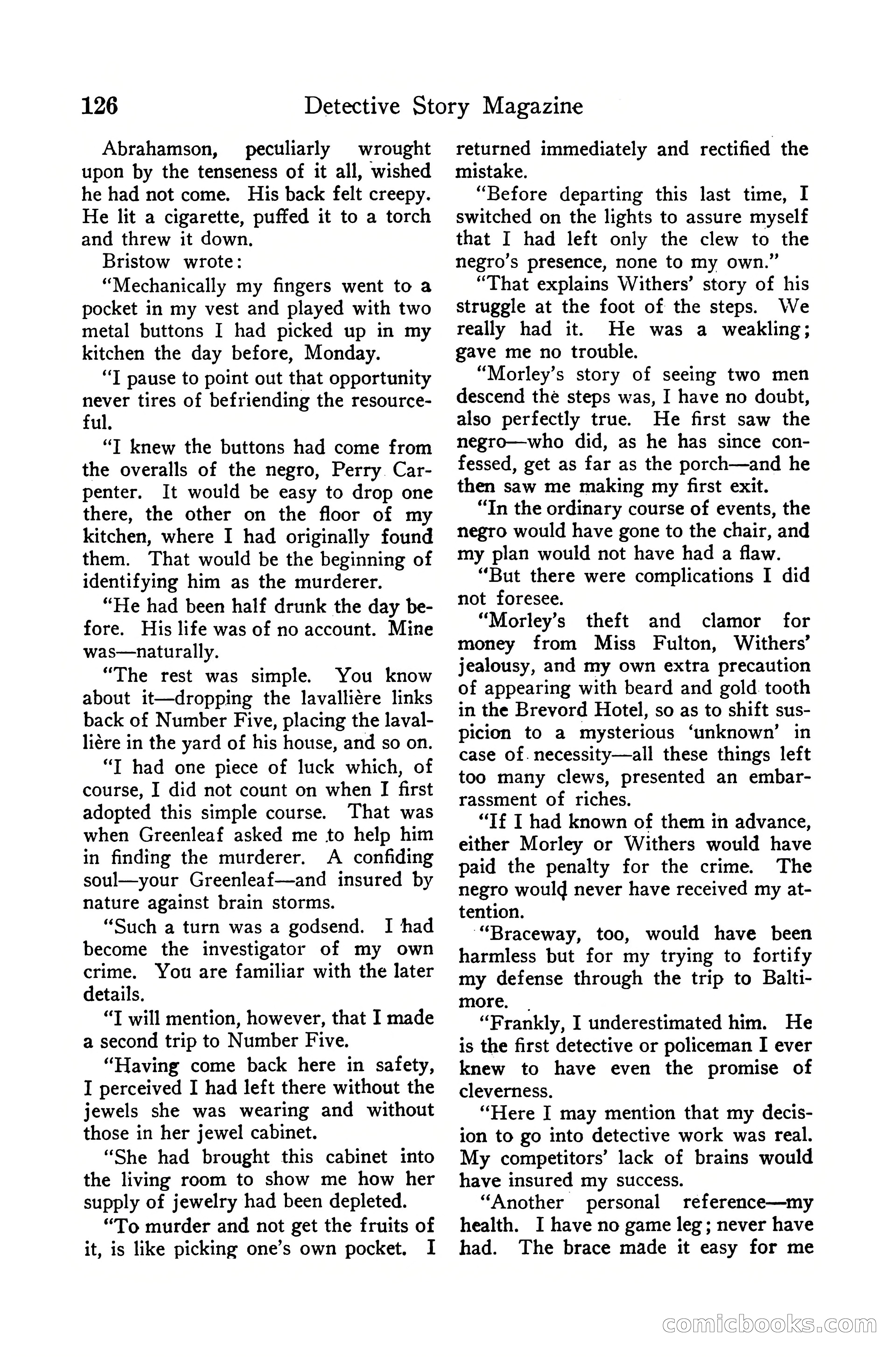 Detective Story Magazine, December 10, 1918 — page 128 of 164