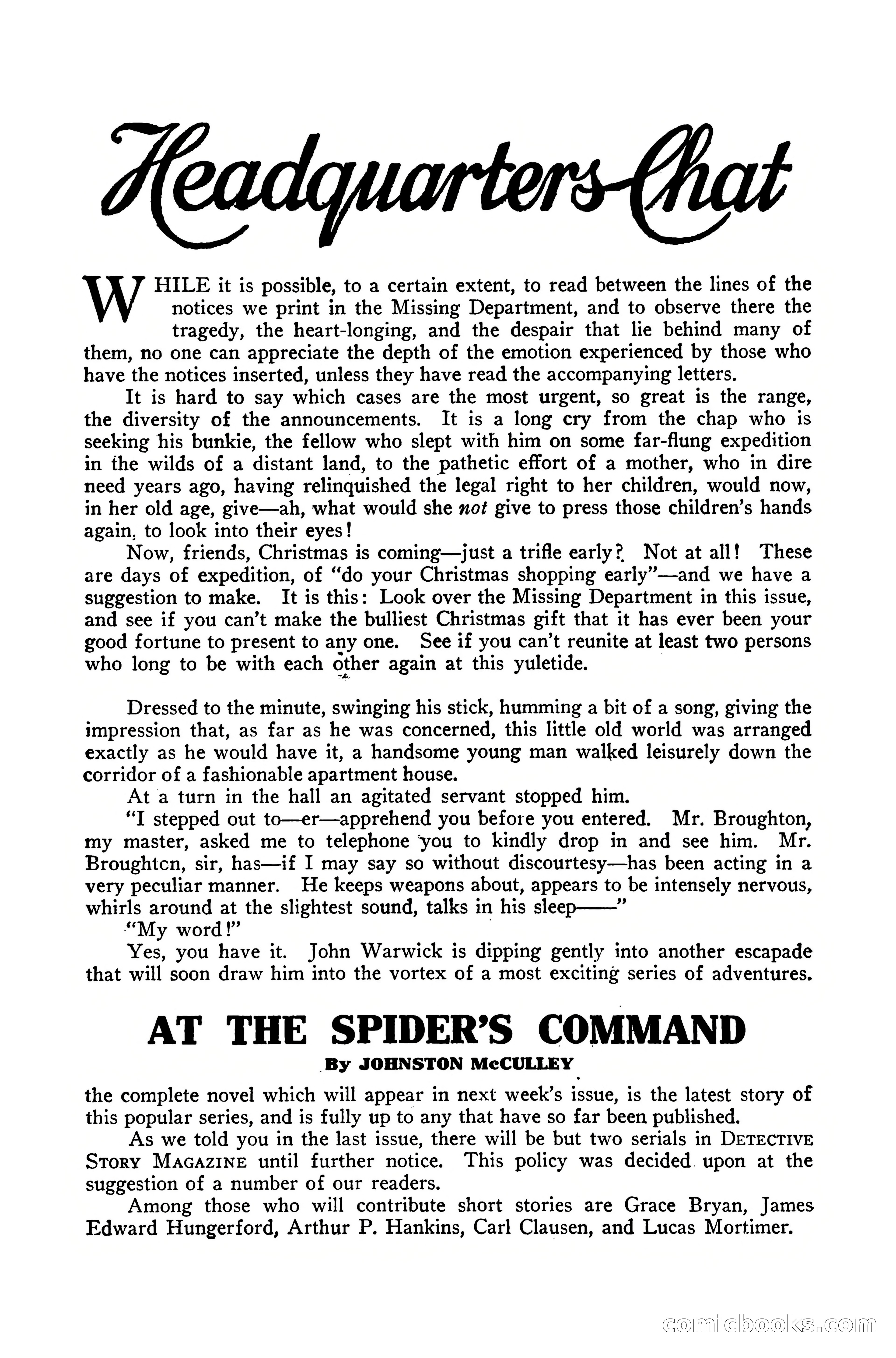 Detective Story Magazine, December 10, 1918 — page 155 of 164