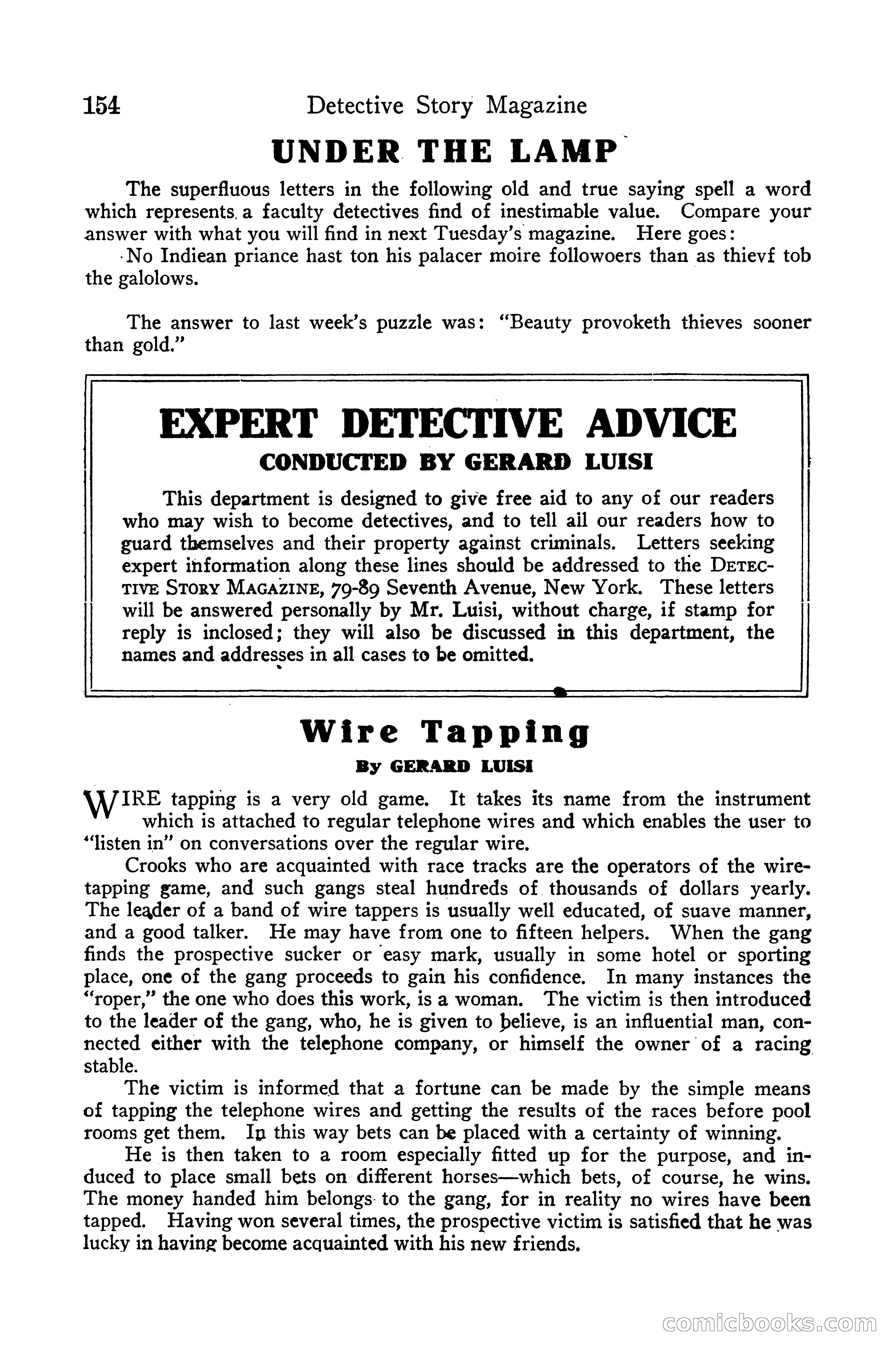 Detective Story Magazine, December 10, 1918 — page 156 of 164