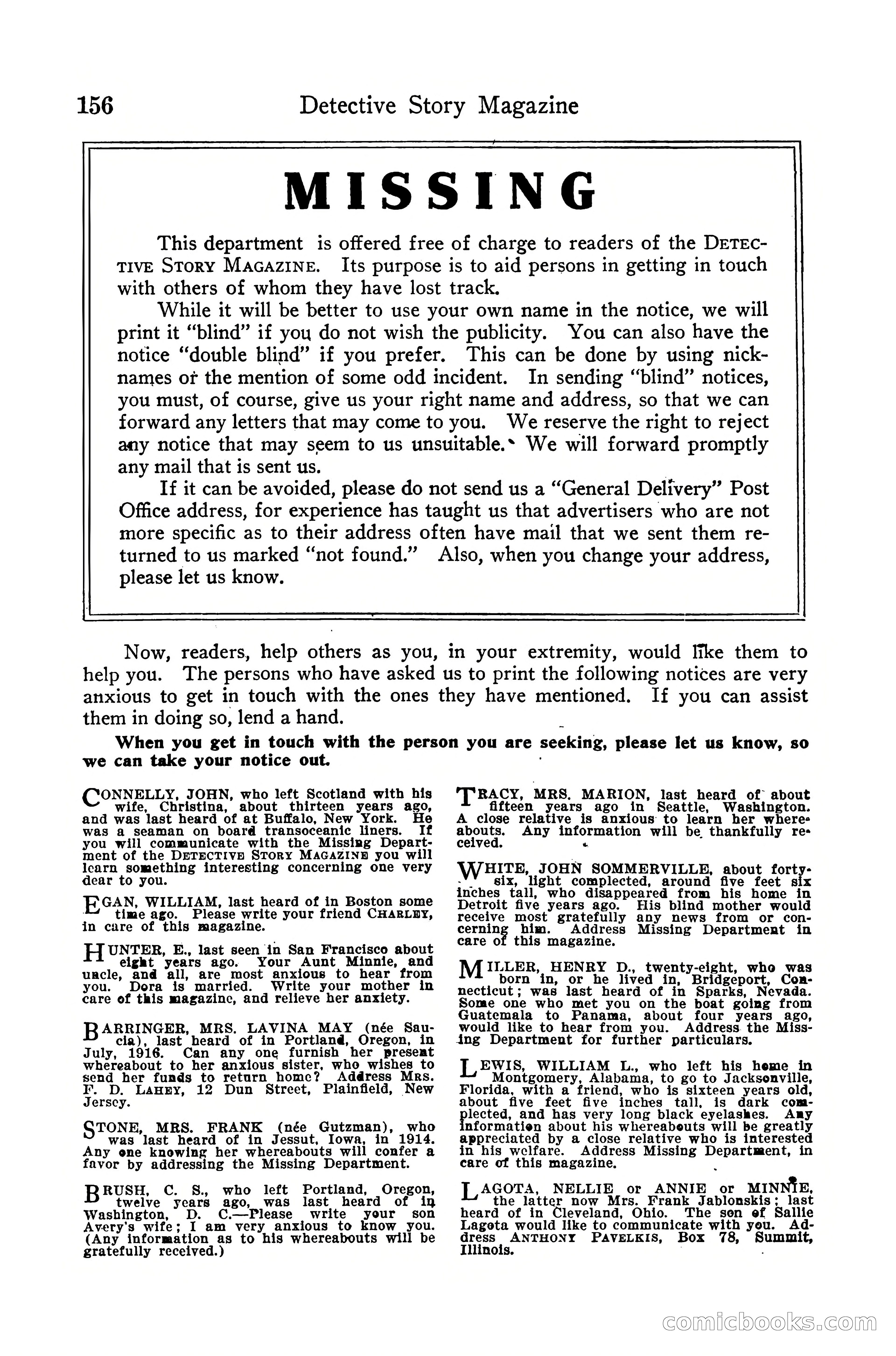 Detective Story Magazine, December 10, 1918 — page 158 of 164