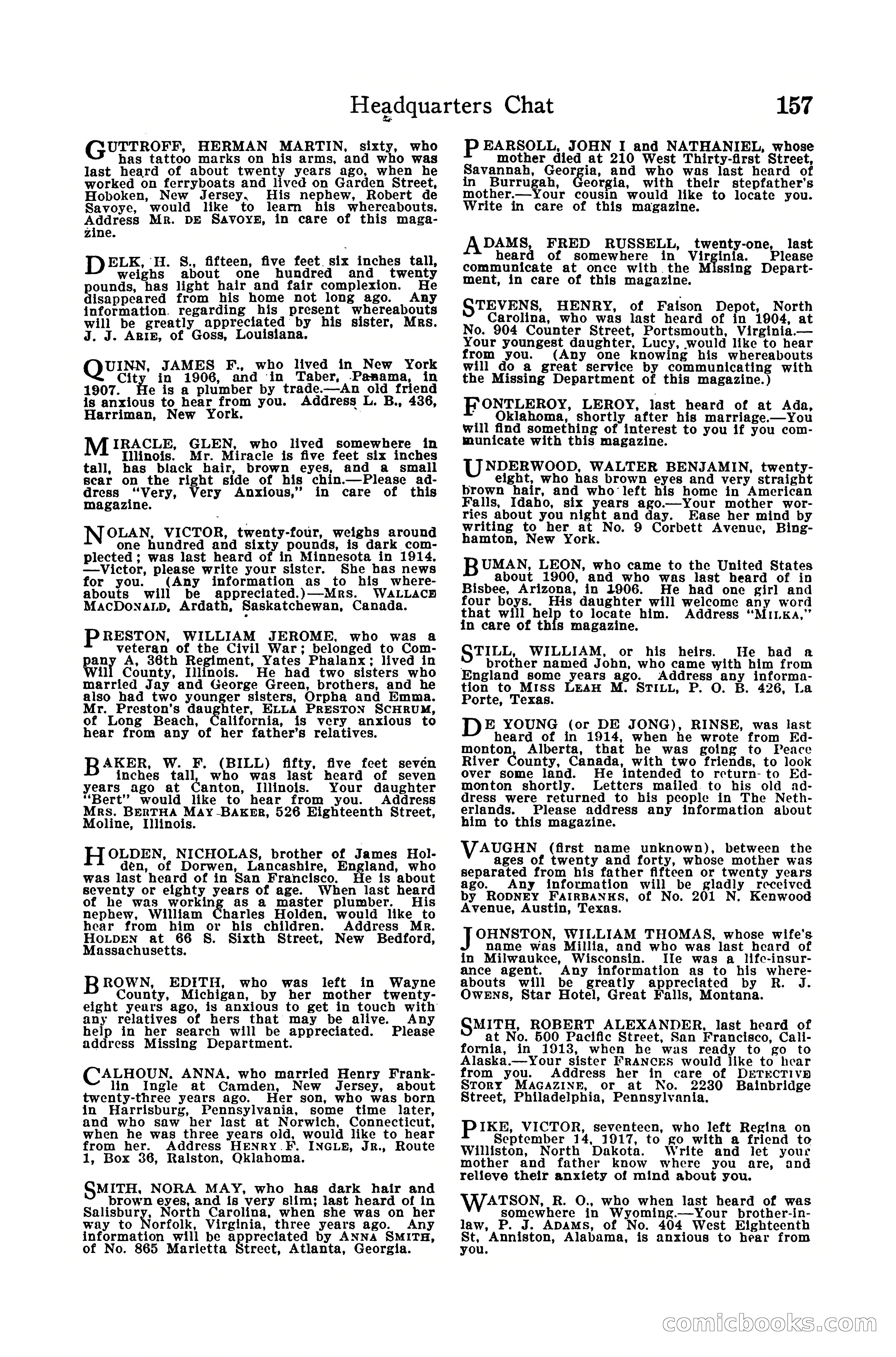 Detective Story Magazine, December 10, 1918 — page 159 of 164