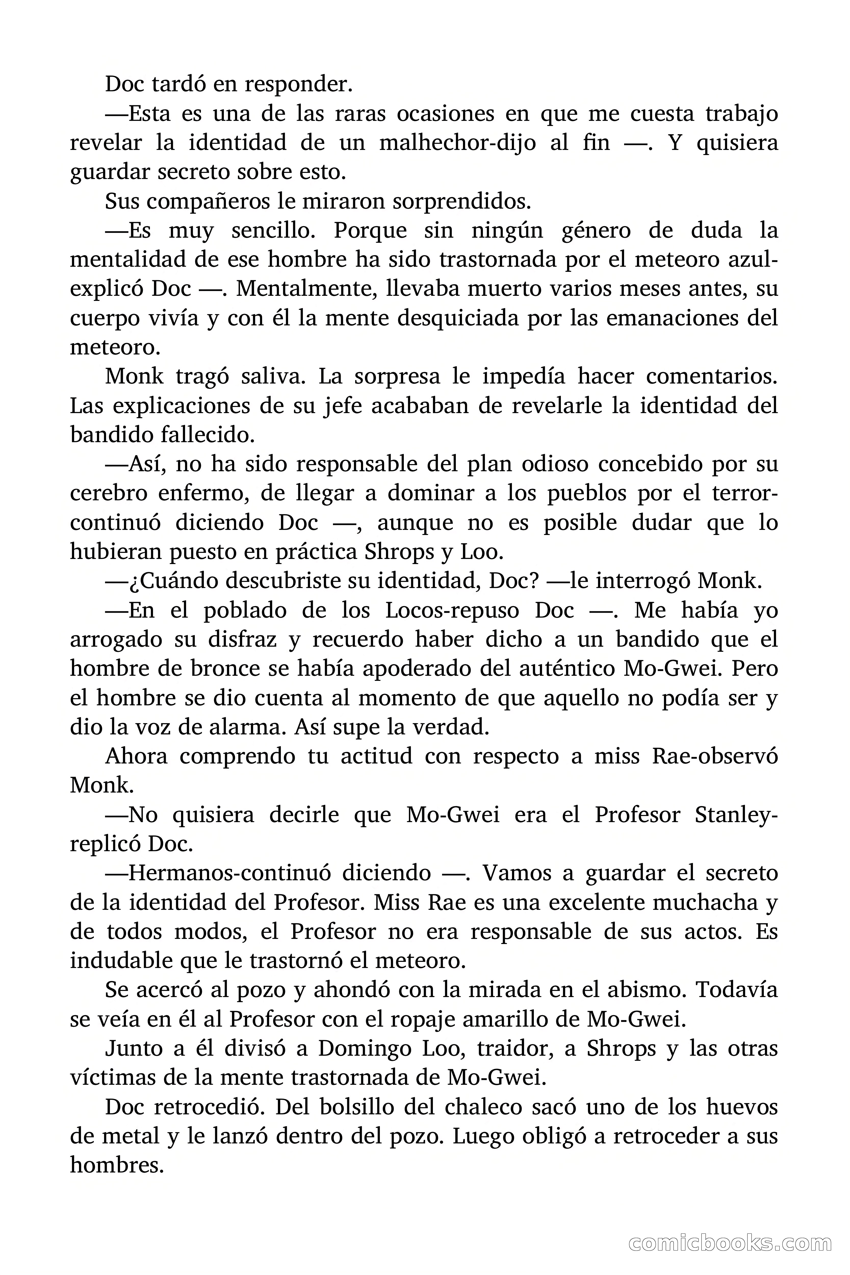 Doc Savage Magazine, 'Locura Azul' — page 174 of 175