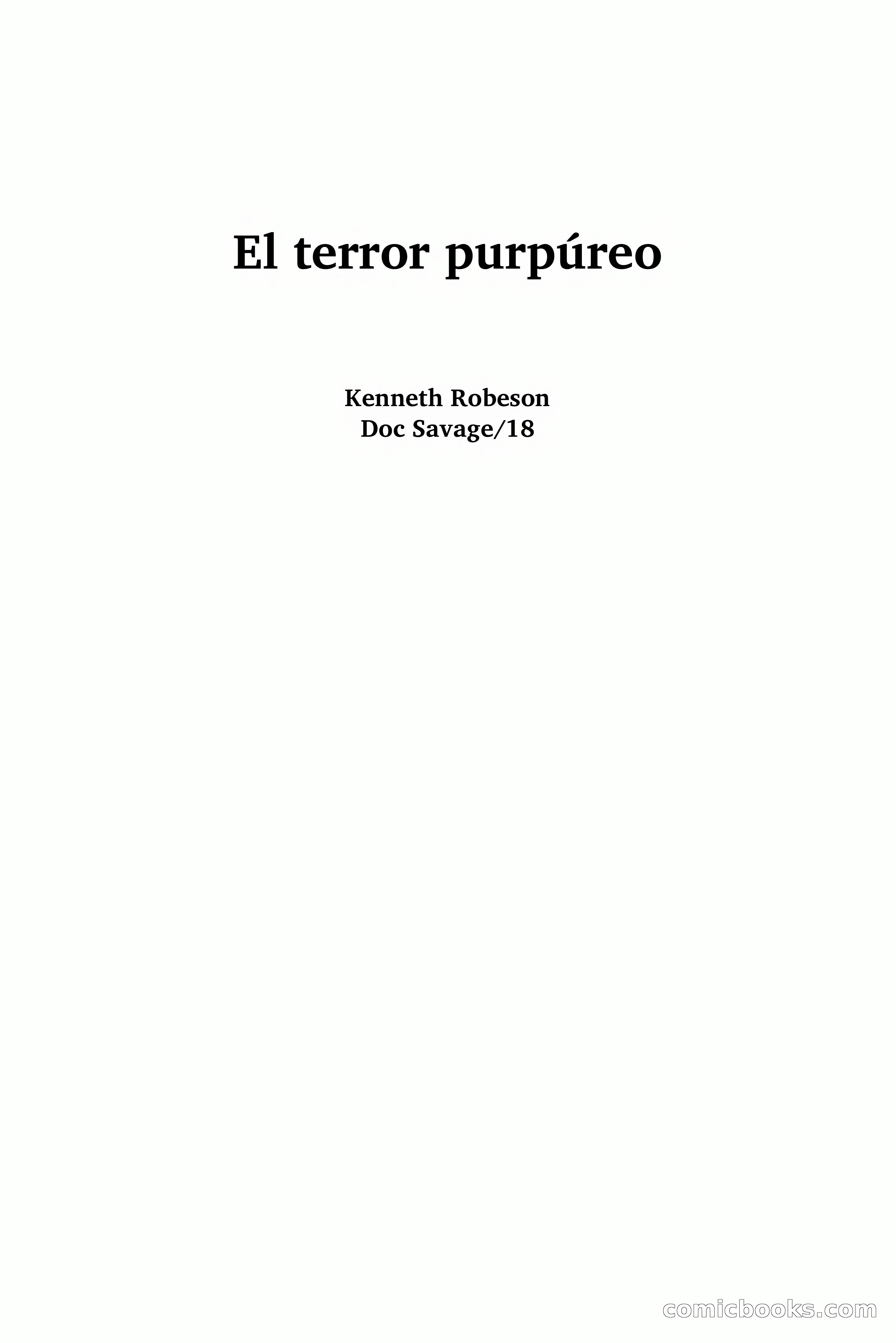 Doc Savage: El terror purpúreo — page 2 of 176