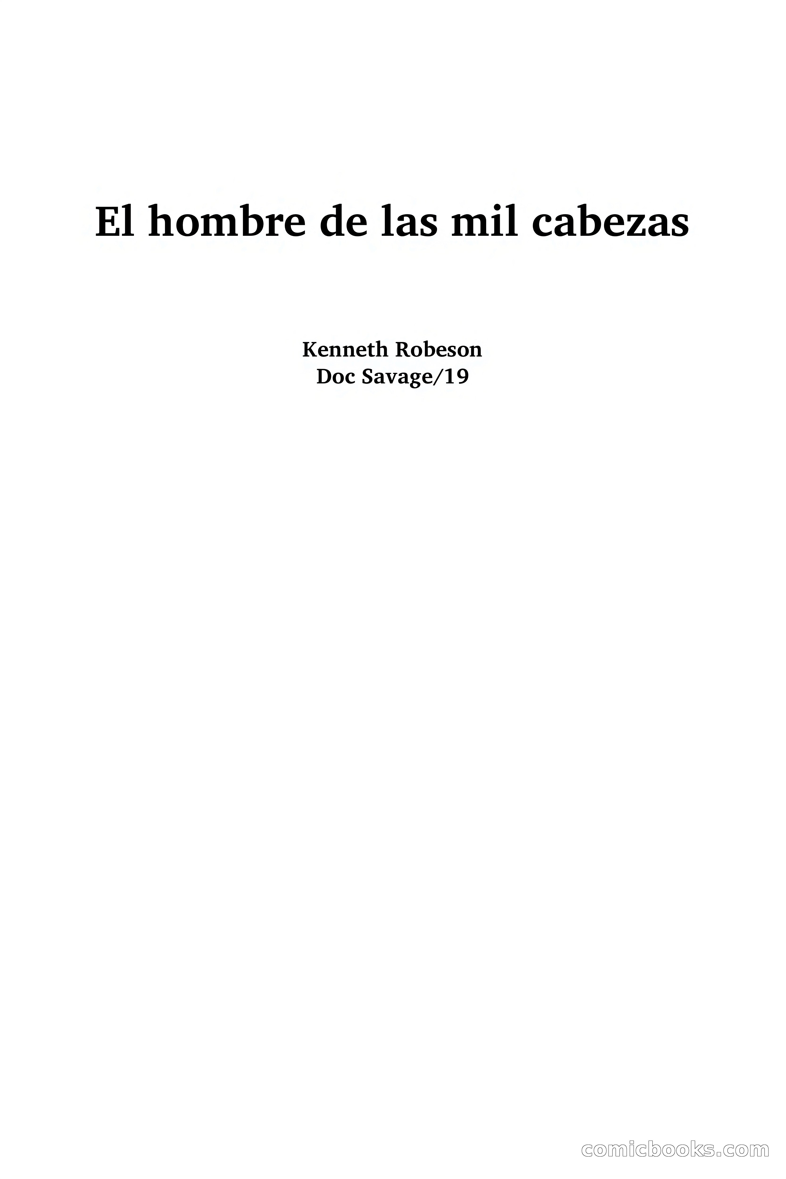 Doc Savage: El hombre de las mil cabezas — page 2 of 179