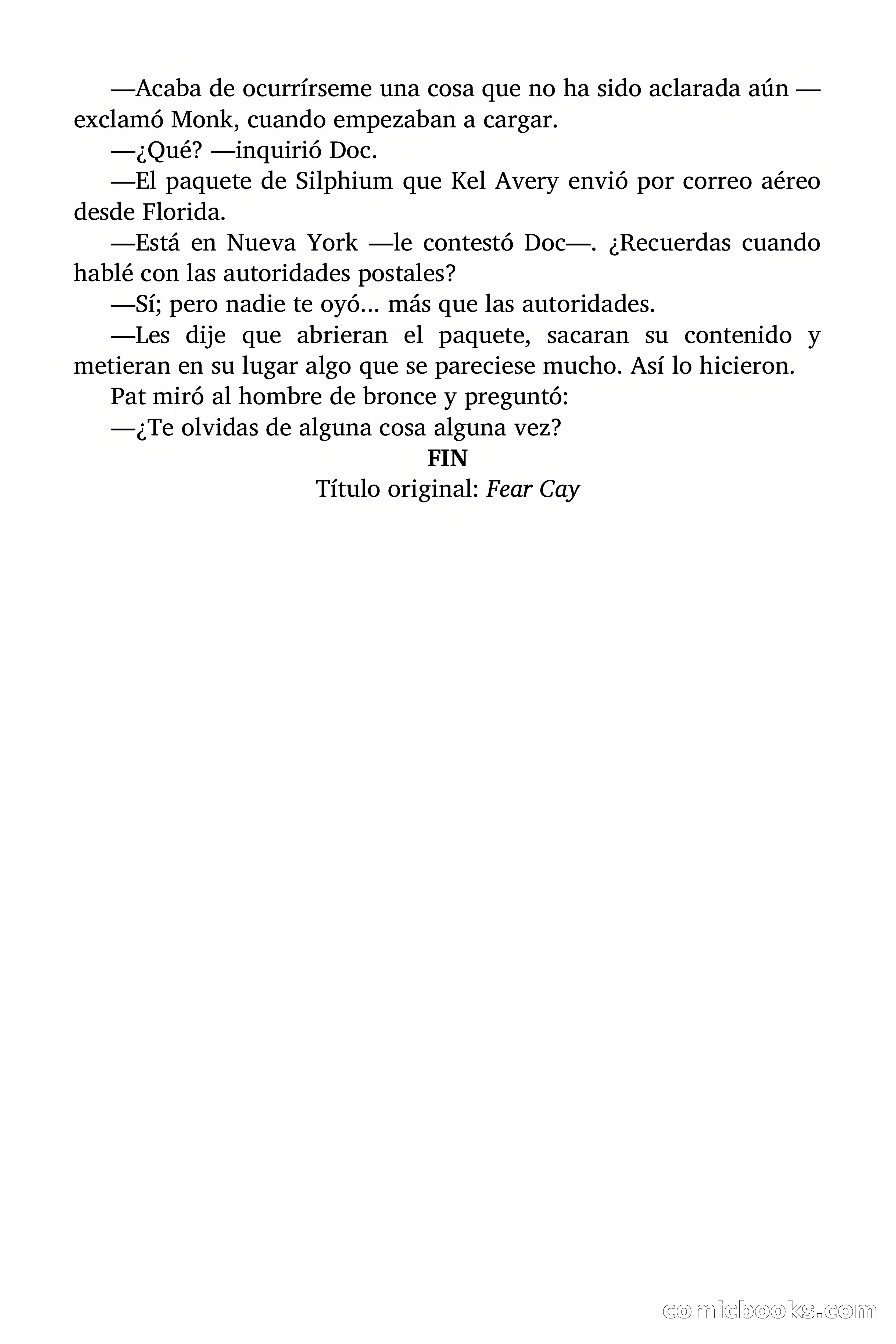 Doc Savage: Manantial de Juventud — page 155 of 155