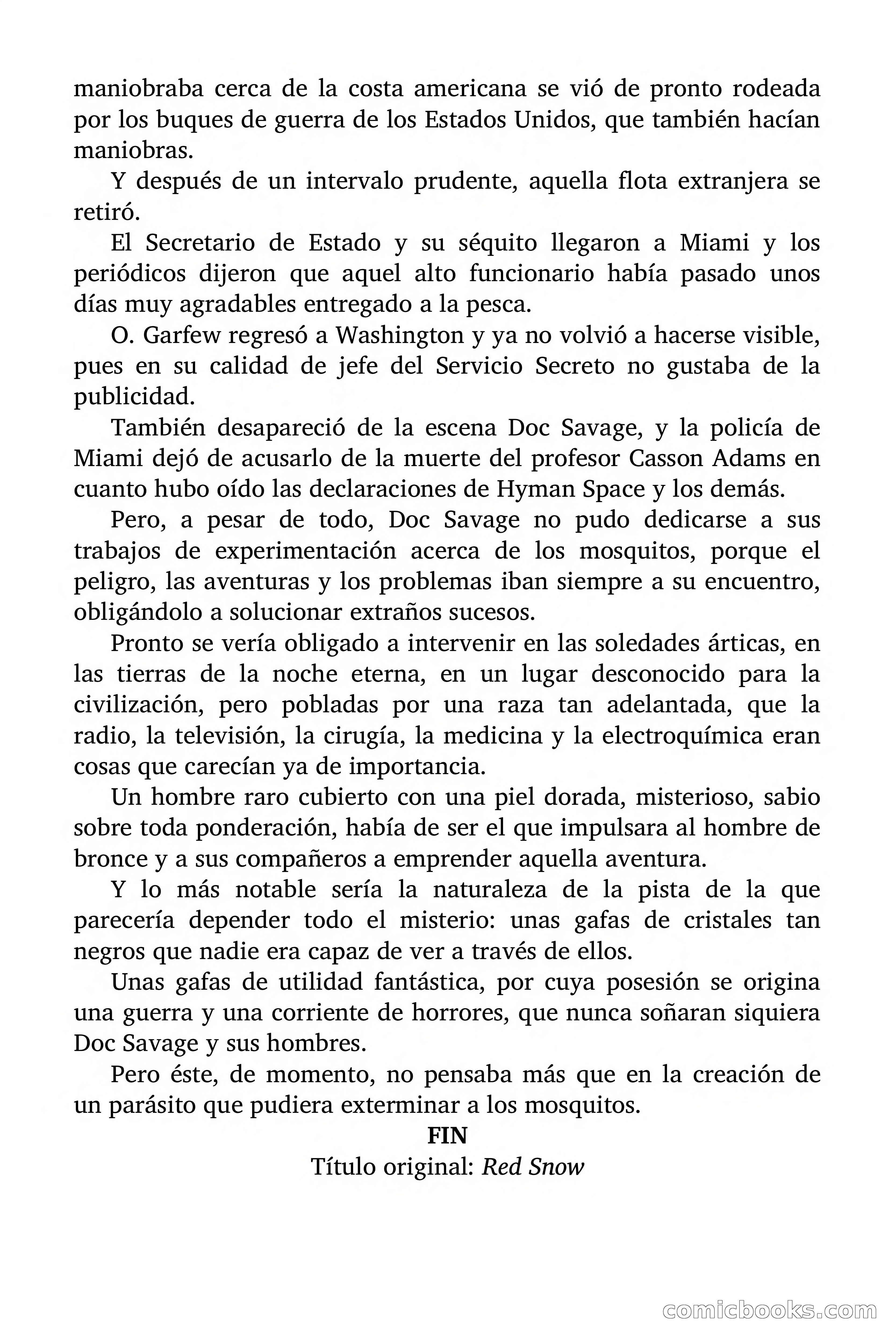 Doc Savage: Nieve Roja — page 129 of 129