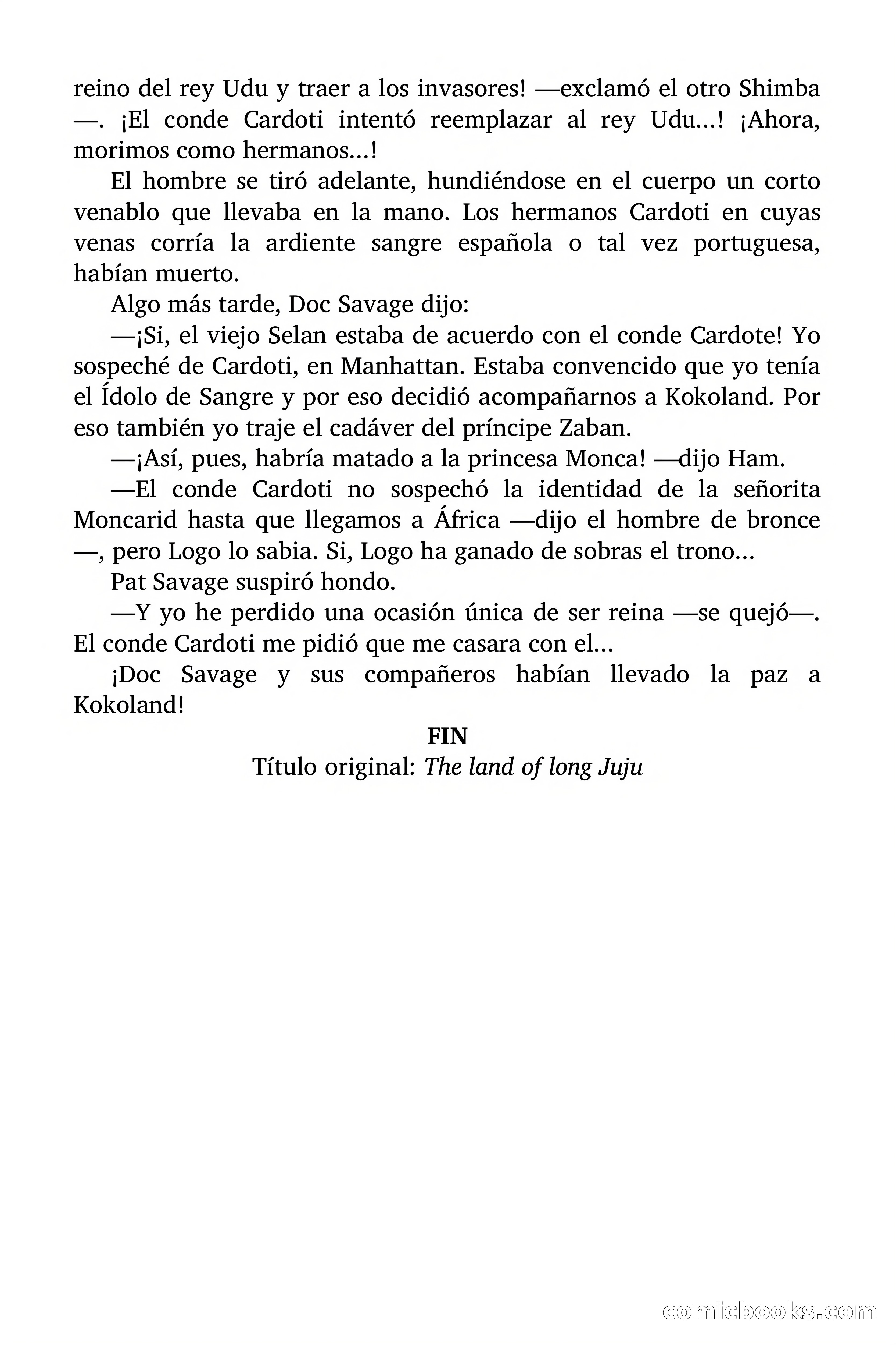 Doc Savage: El país del Largo Jujú — page 158 of 158
