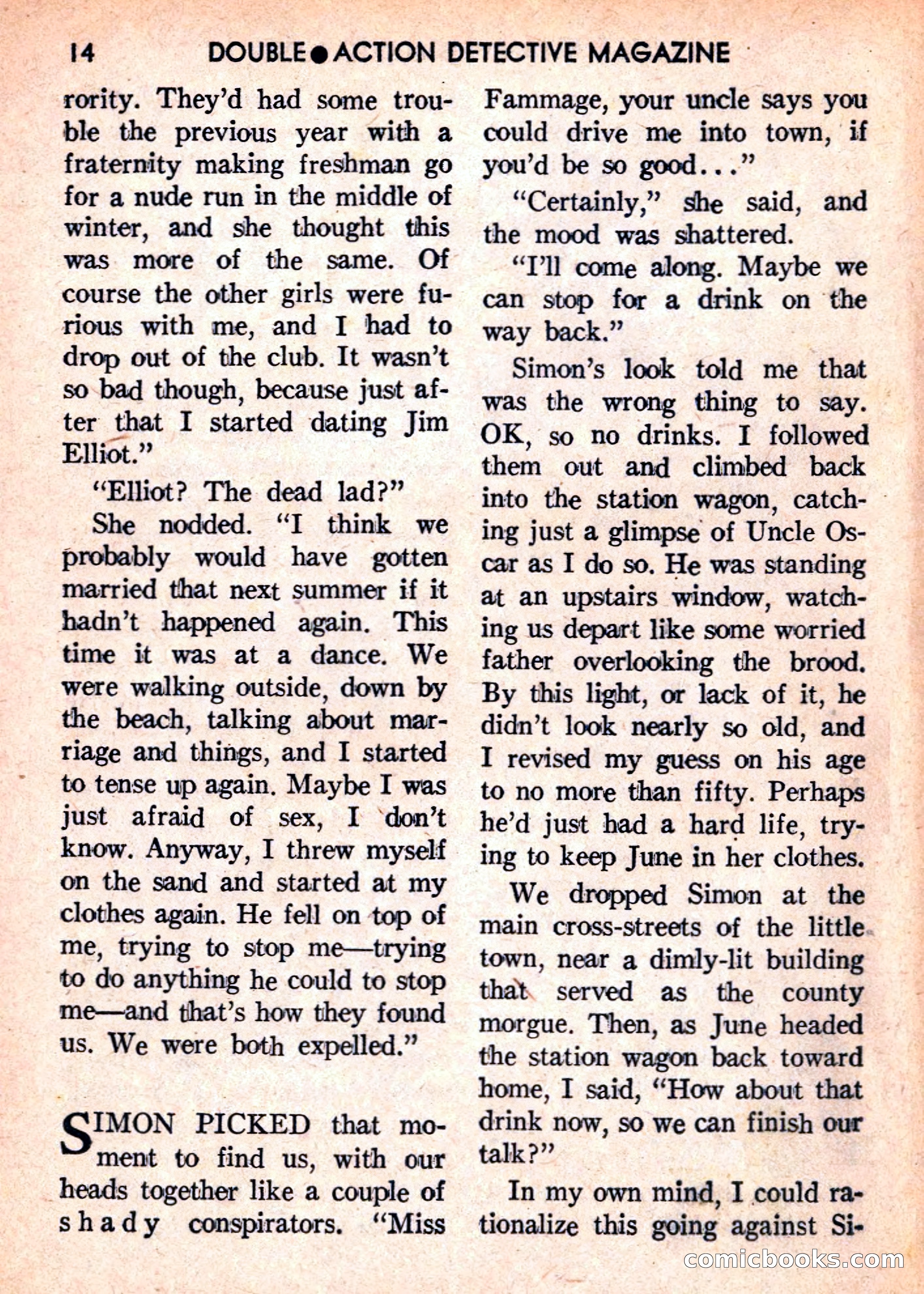 Double Action Detective Magazine, September 1959 — page 14 of 132