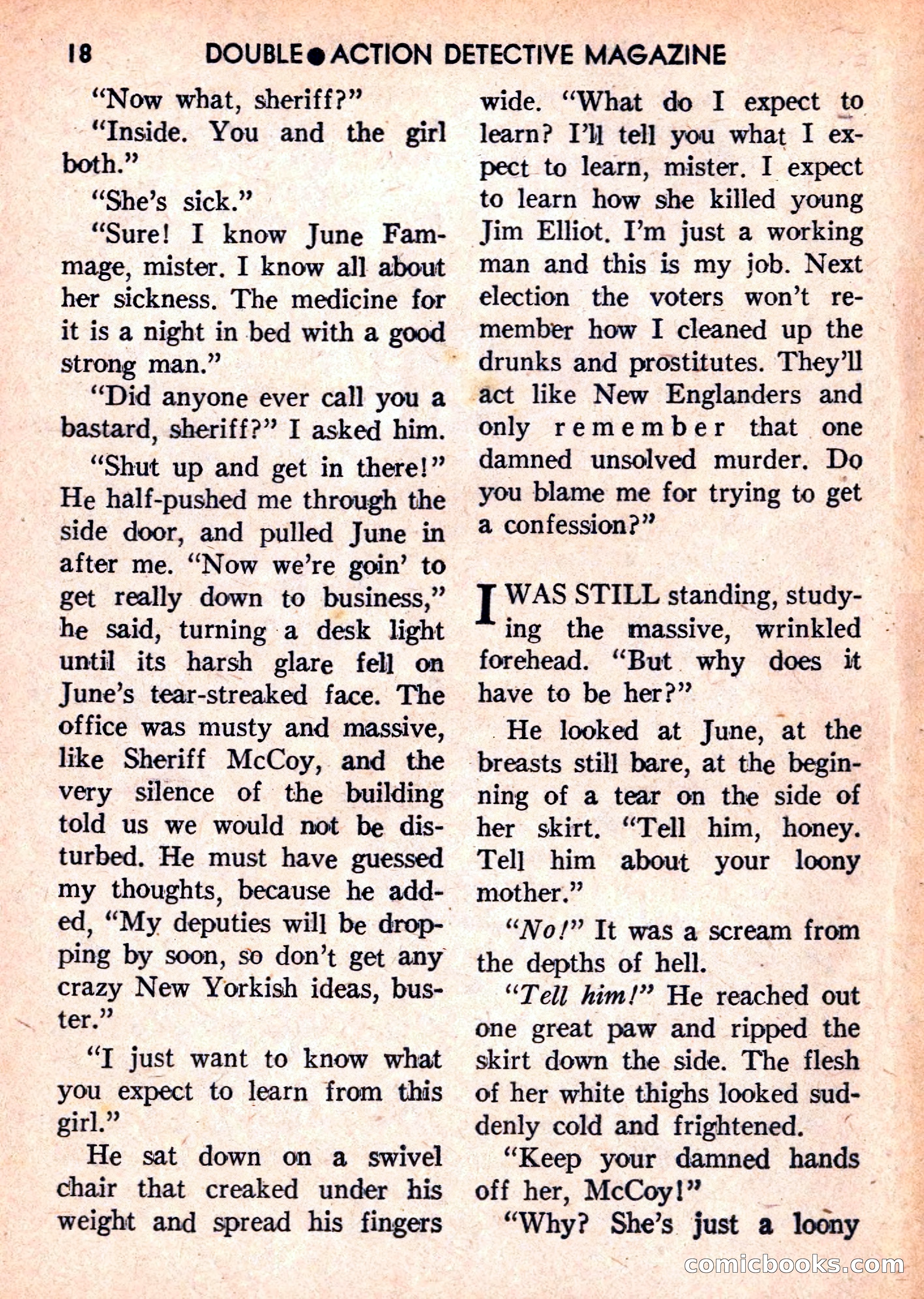 Double Action Detective Magazine, September 1959 — page 18 of 132