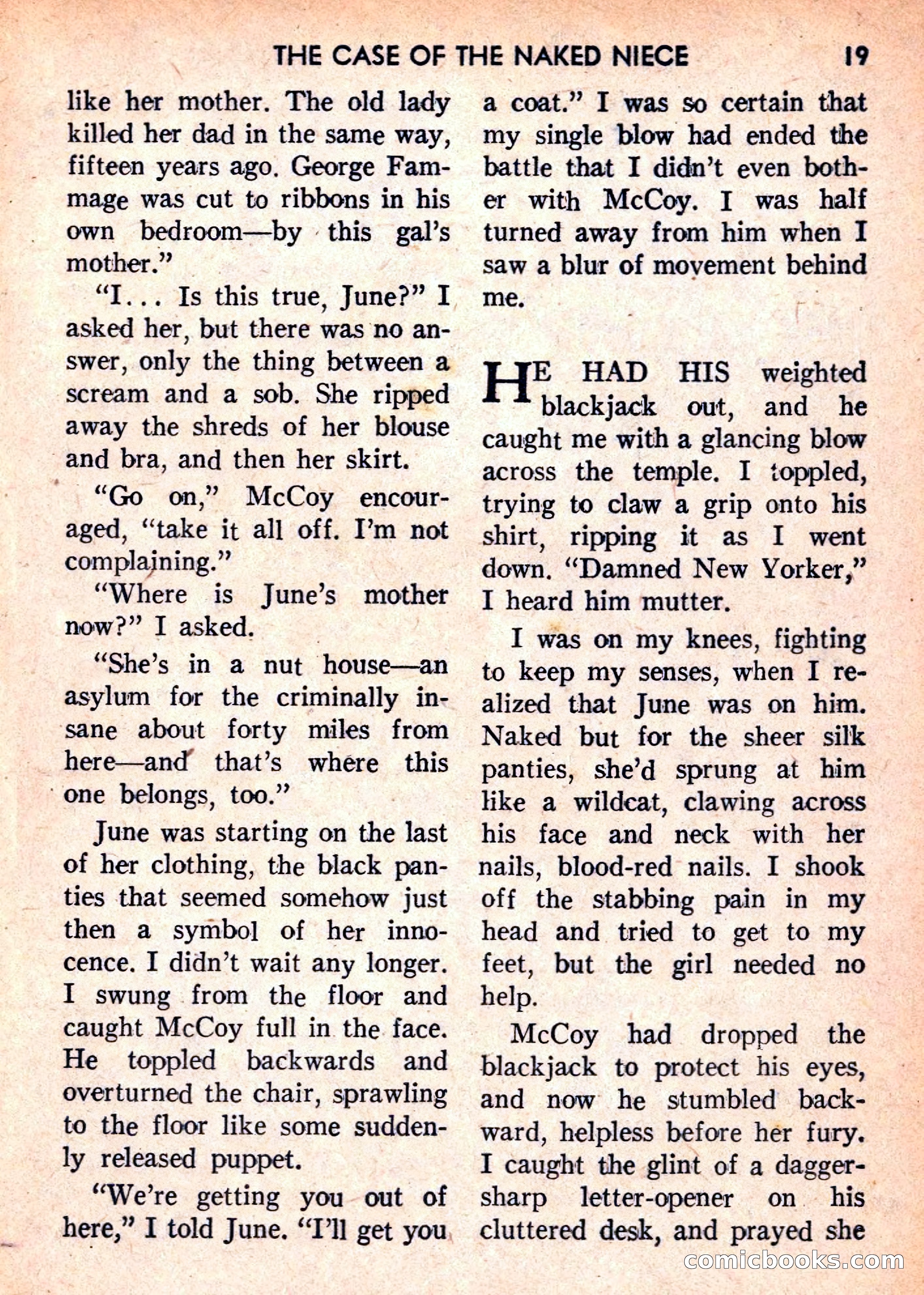 Double Action Detective Magazine, September 1959 — page 19 of 132