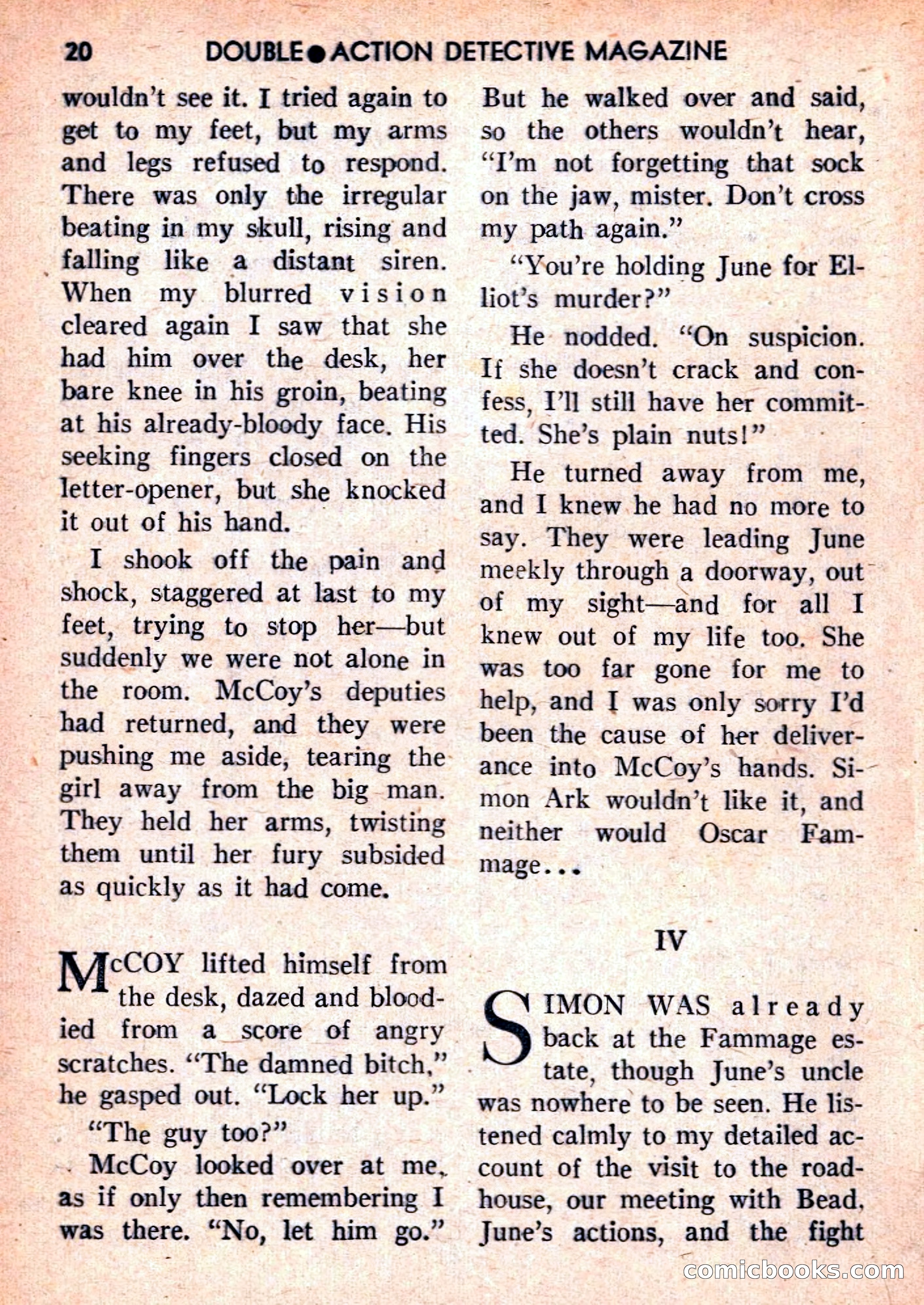 Double Action Detective Magazine, September 1959 — page 20 of 132