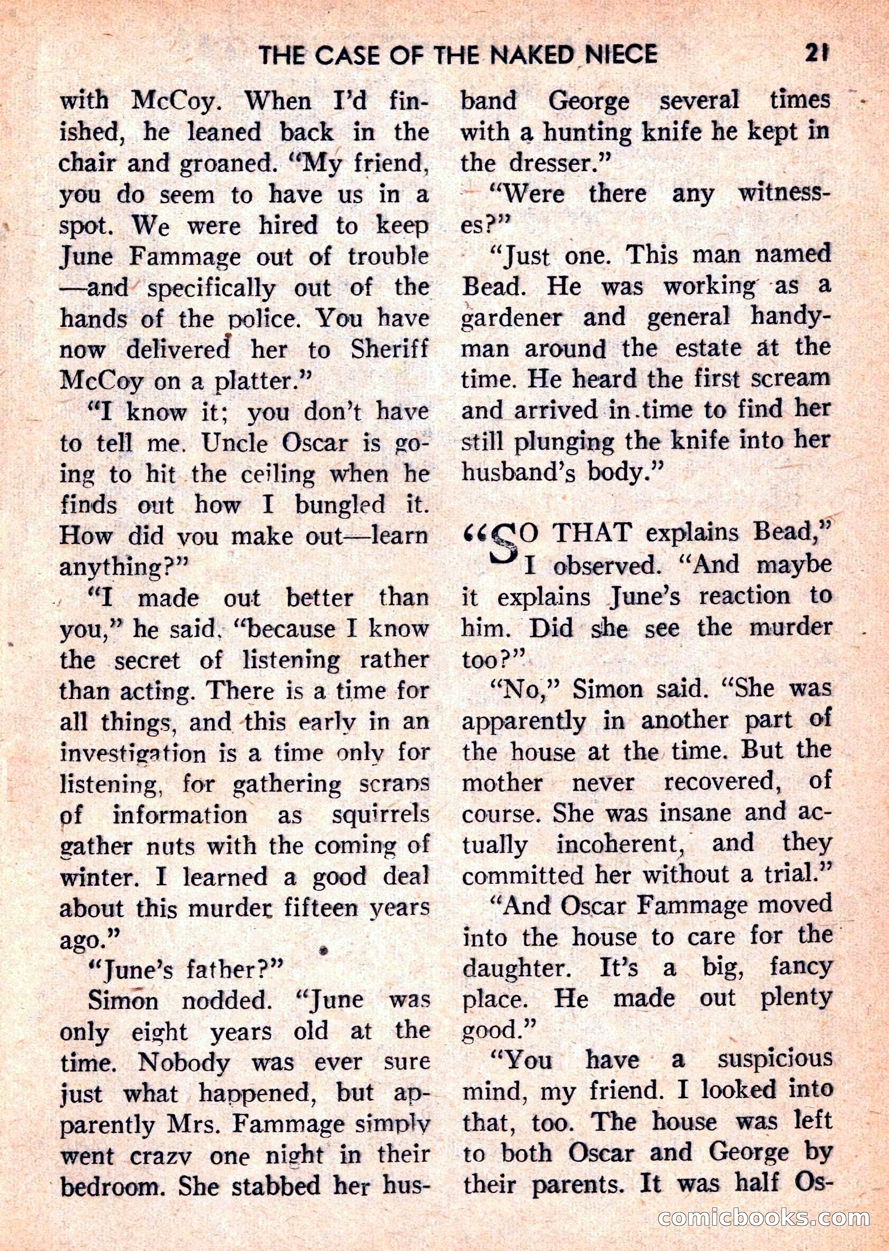 Double Action Detective Magazine, September 1959 — page 21 of 132