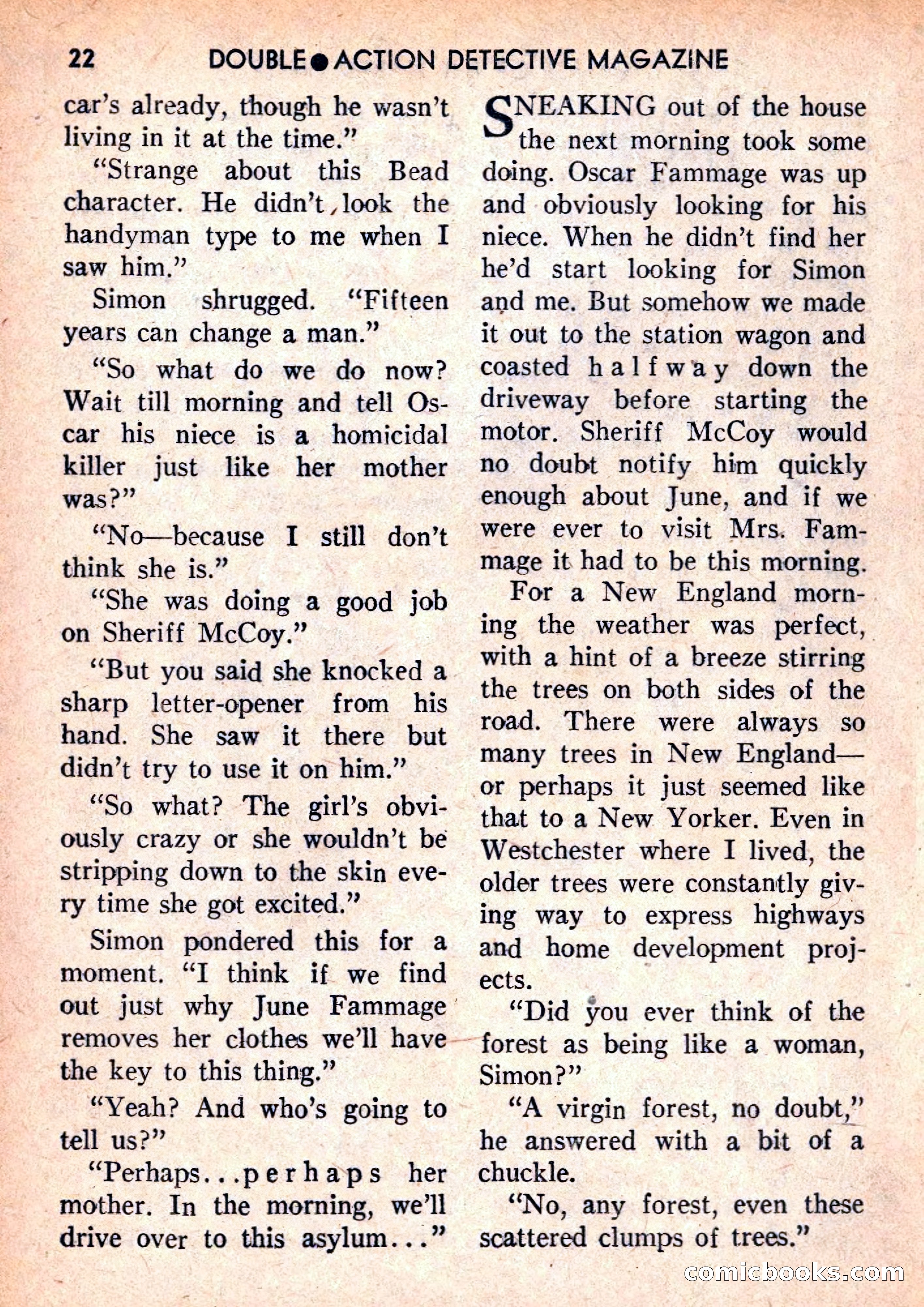 Double Action Detective Magazine, September 1959 — page 22 of 132