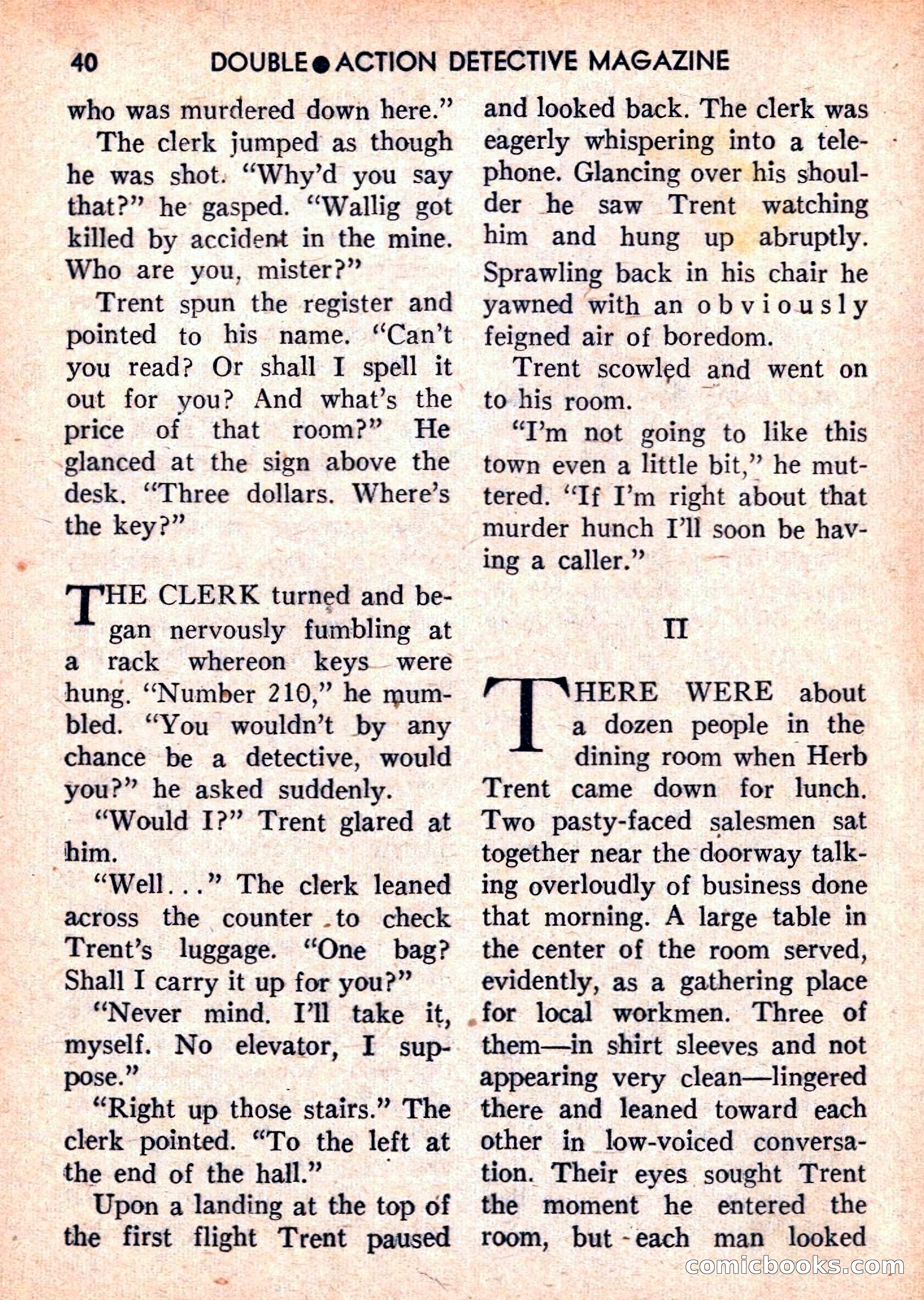 Double Action Detective Magazine, September 1959 — page 40 of 132