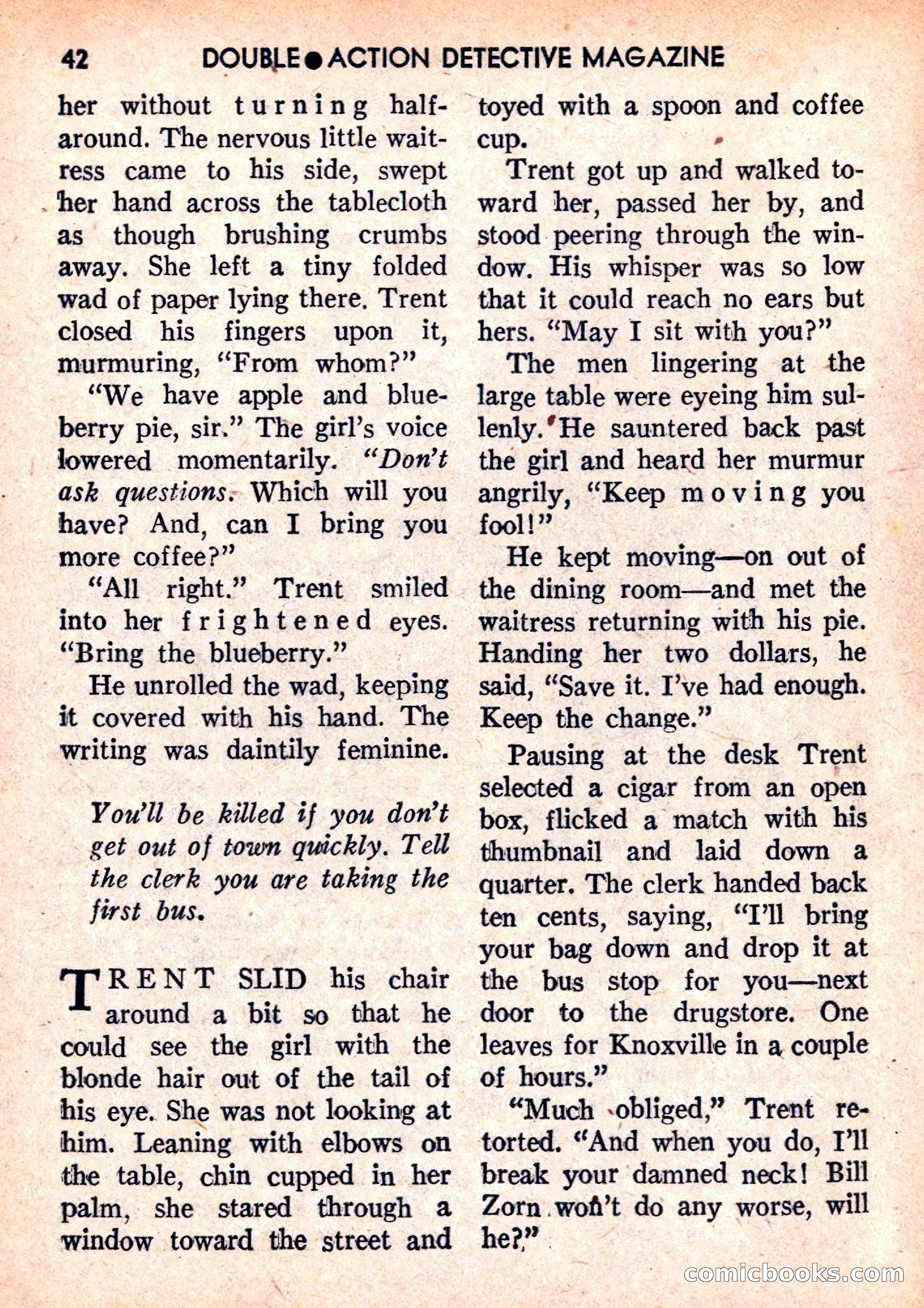 Double Action Detective Magazine, September 1959 — page 42 of 132