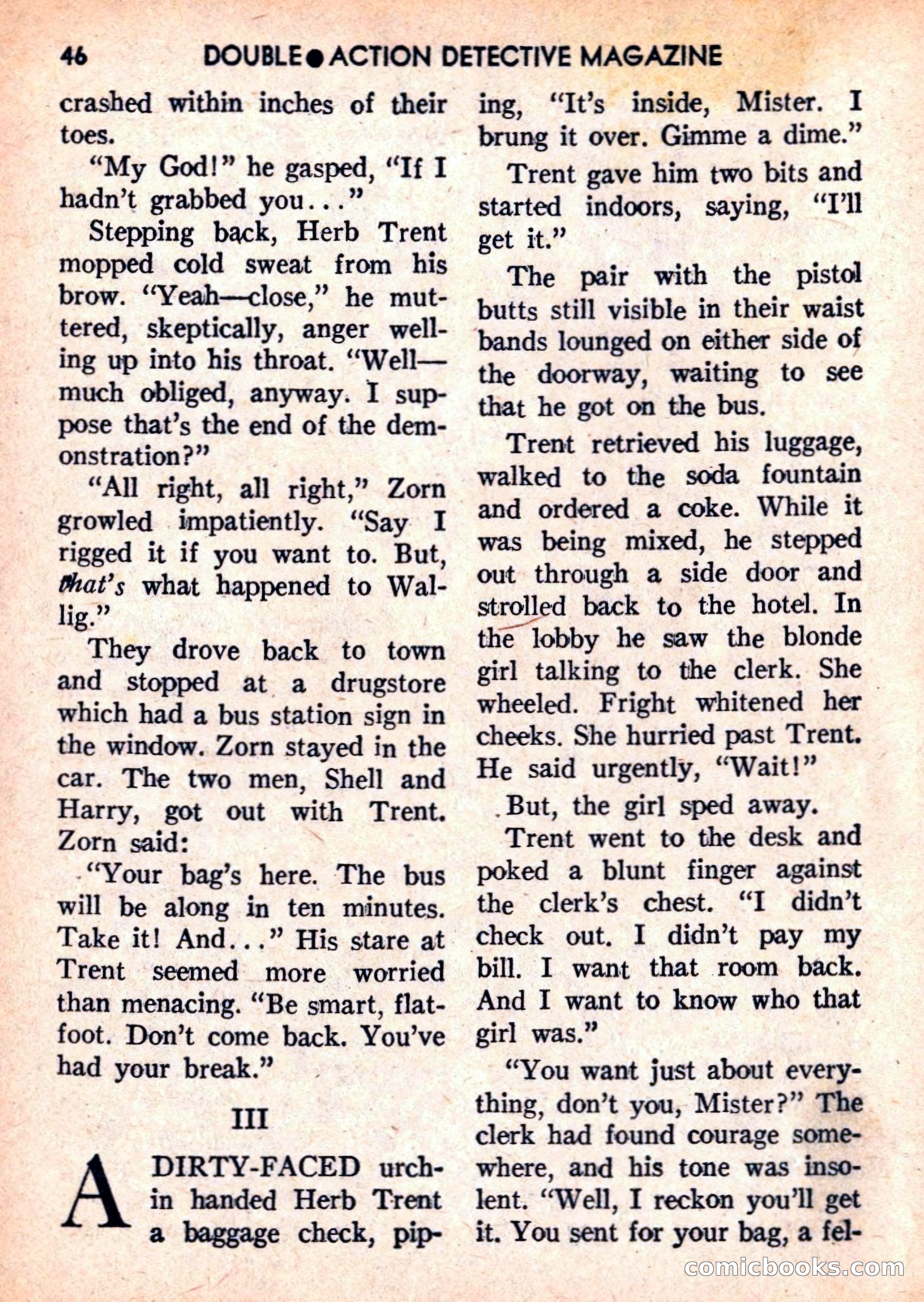 Double Action Detective Magazine, September 1959 — page 46 of 132