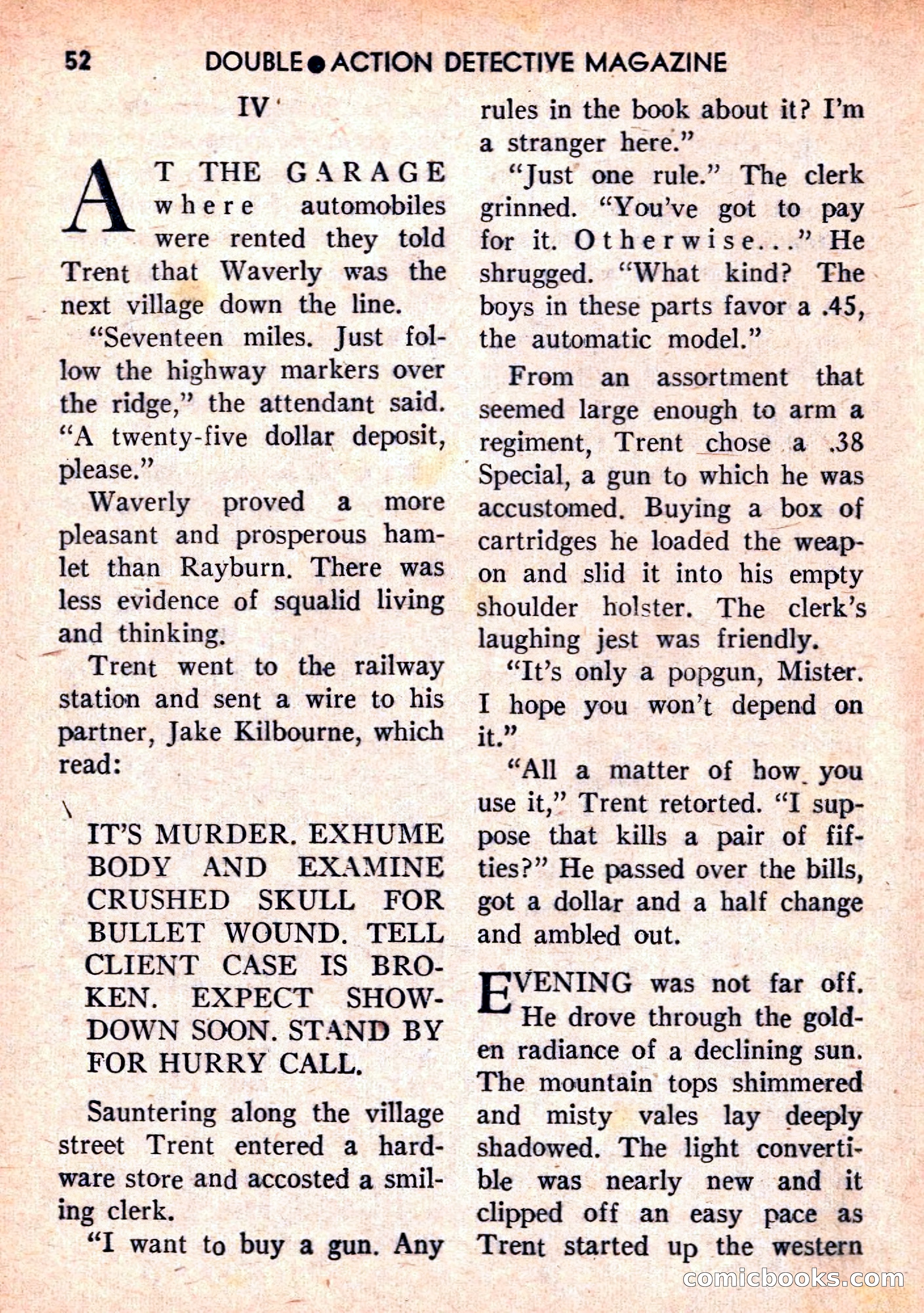 Double Action Detective Magazine, September 1959 — page 52 of 132