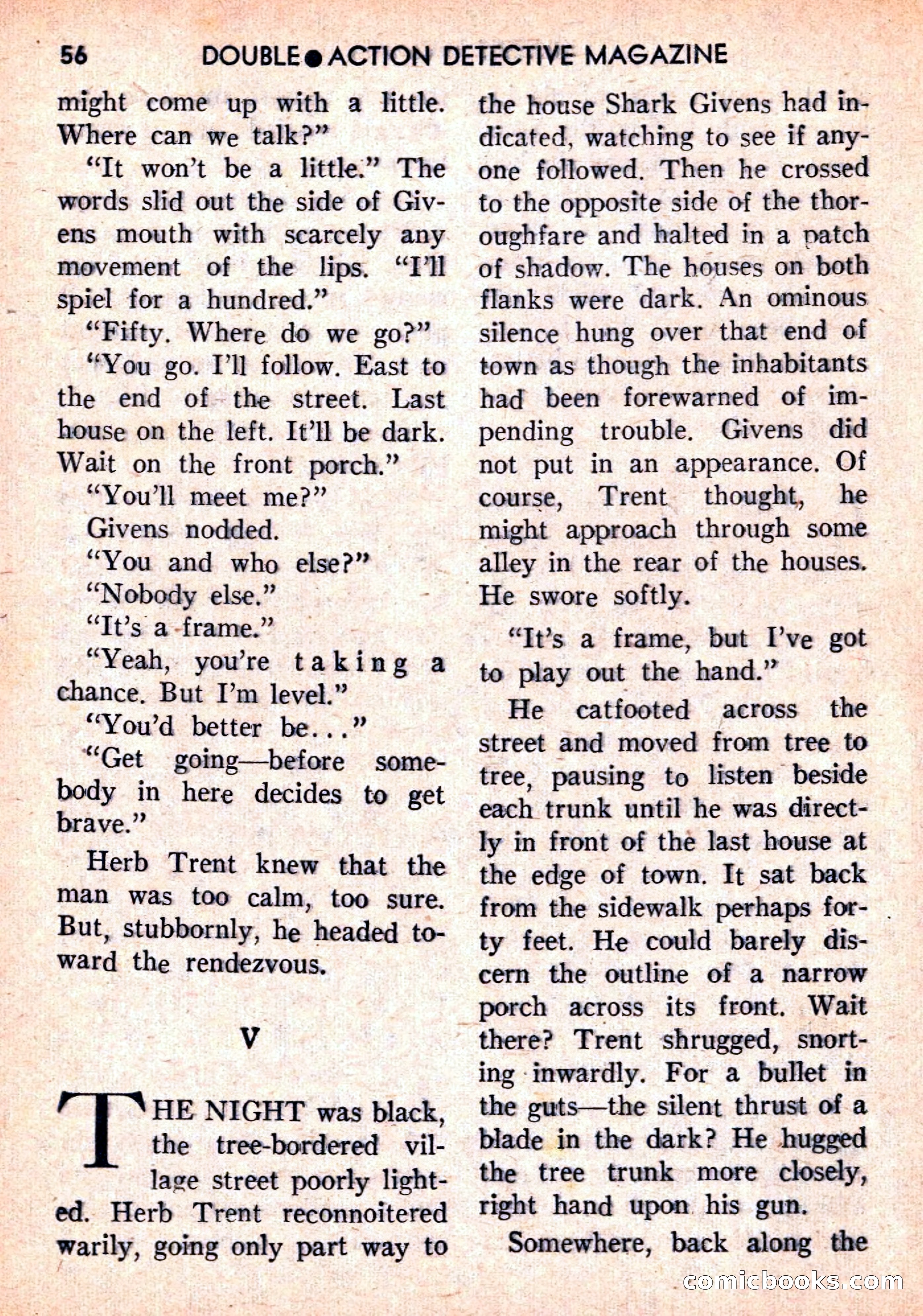 Double Action Detective Magazine, September 1959 — page 56 of 132