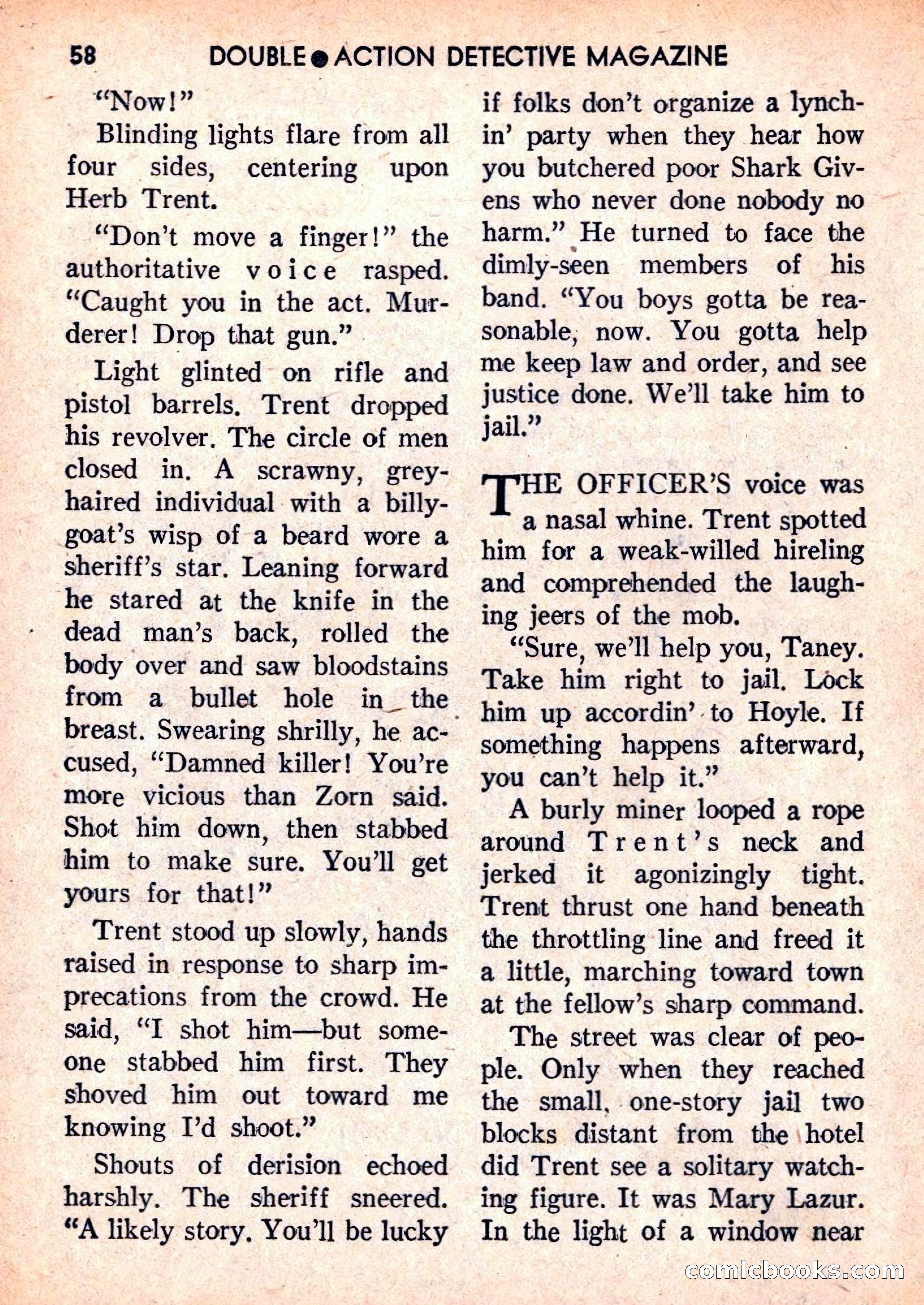 Double Action Detective Magazine, September 1959 — page 58 of 132