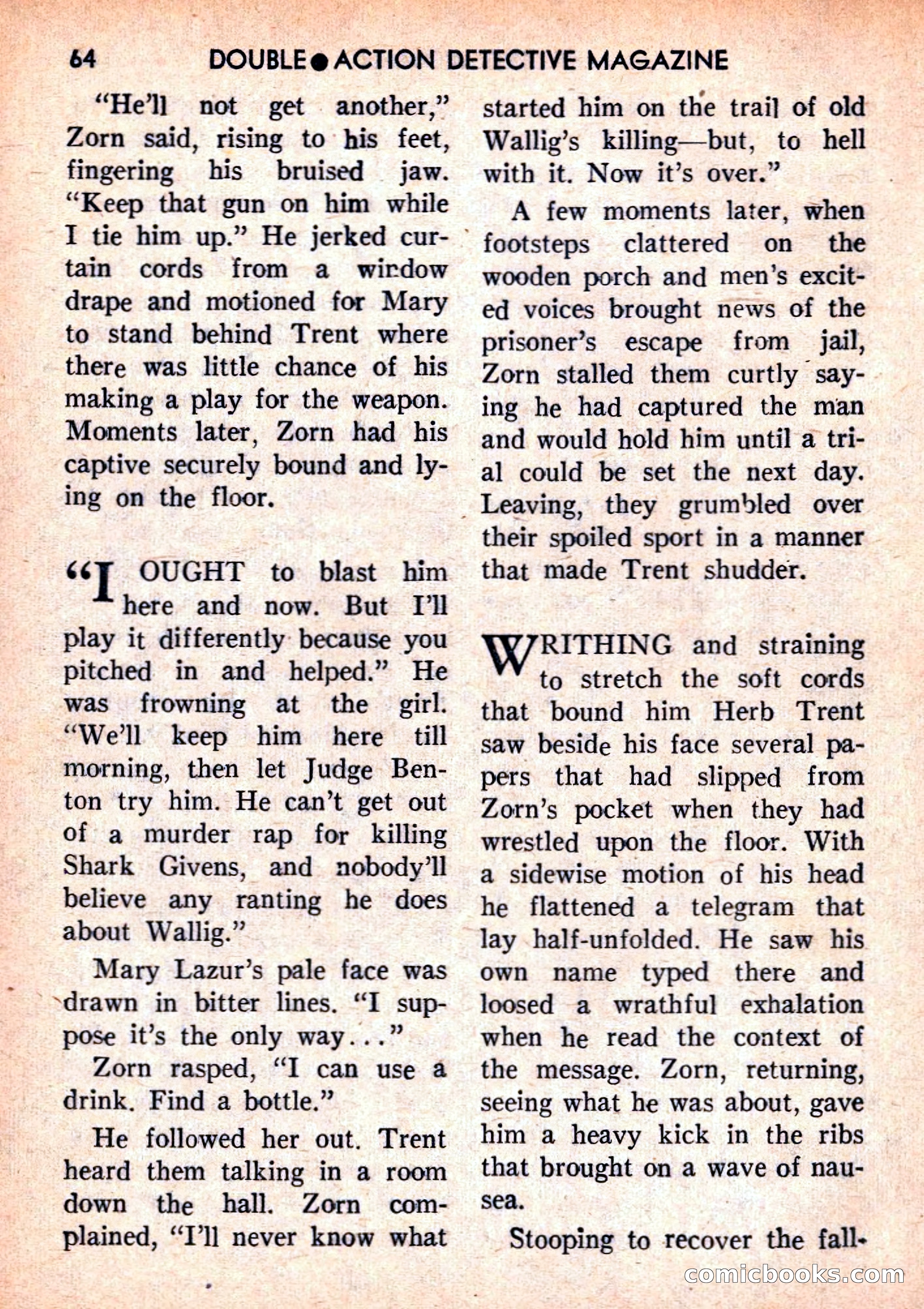 Double Action Detective Magazine, September 1959 — page 64 of 132