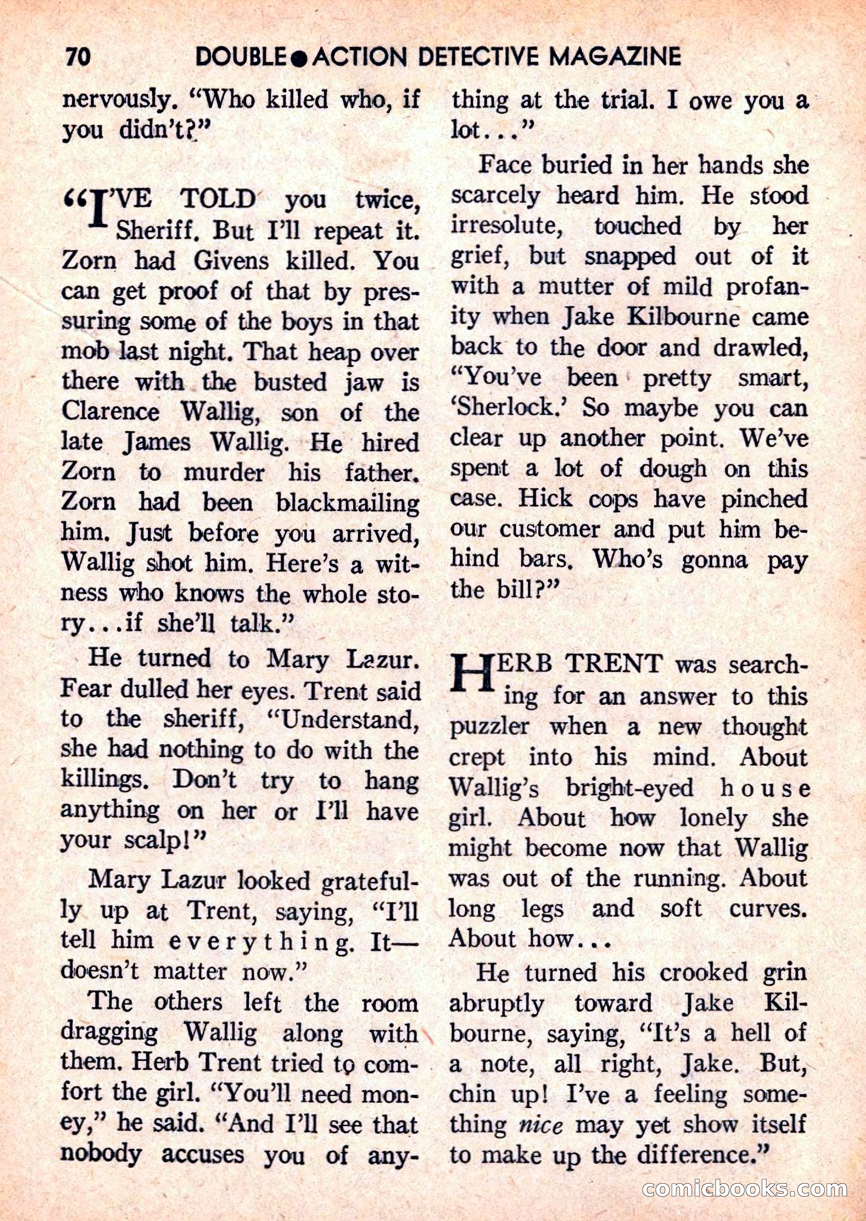 Double Action Detective Magazine, September 1959 — page 70 of 132