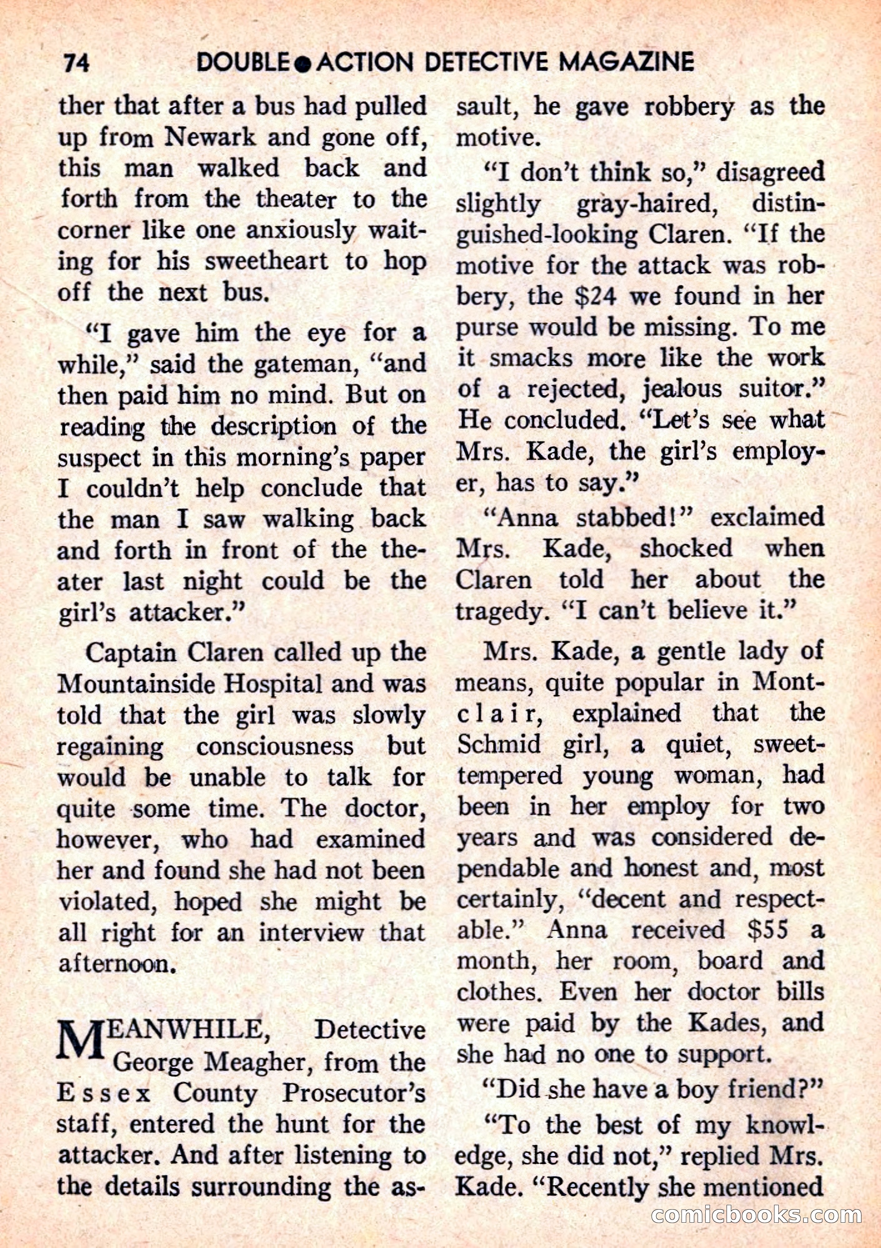 Double Action Detective Magazine, September 1959 — page 74 of 132