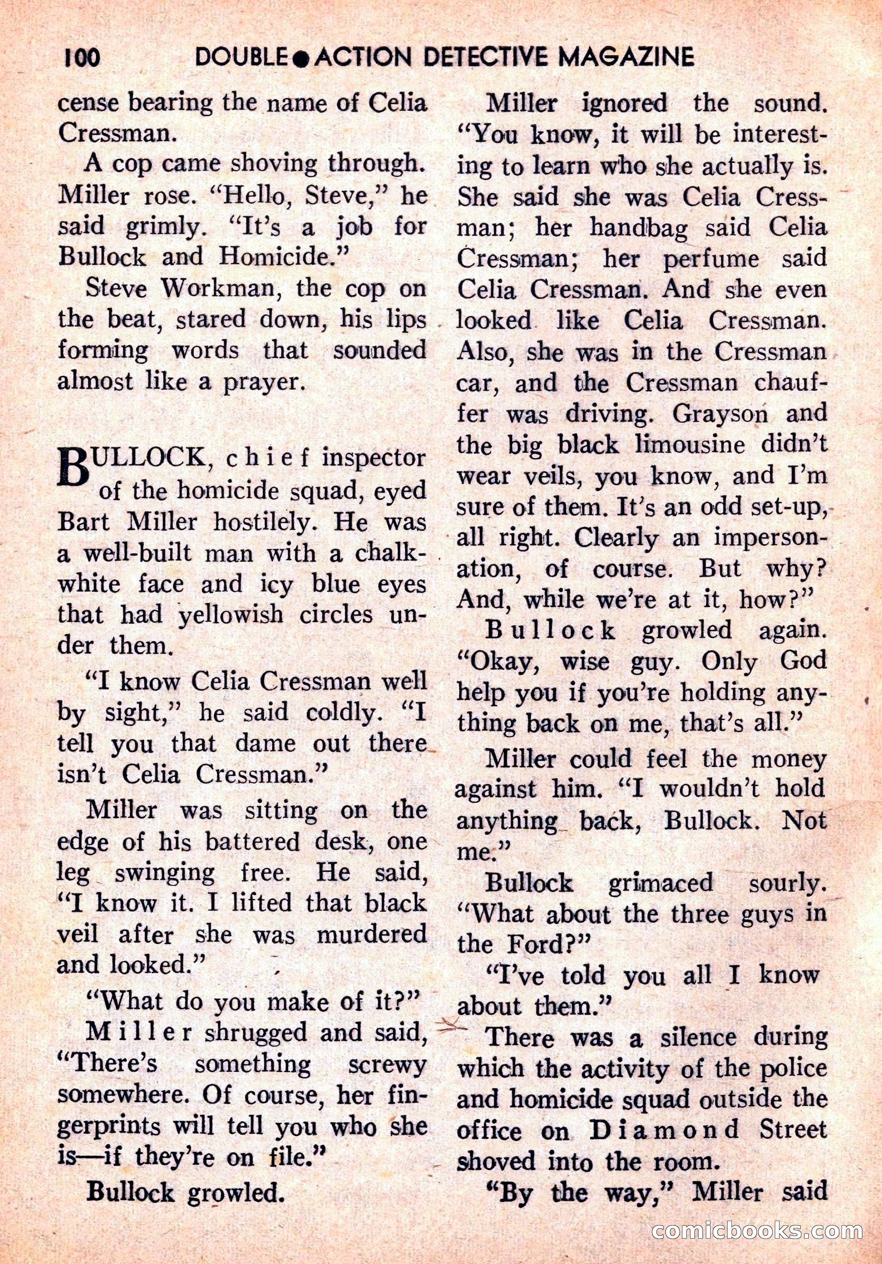 Double Action Detective Magazine, September 1959 — page 100 of 132