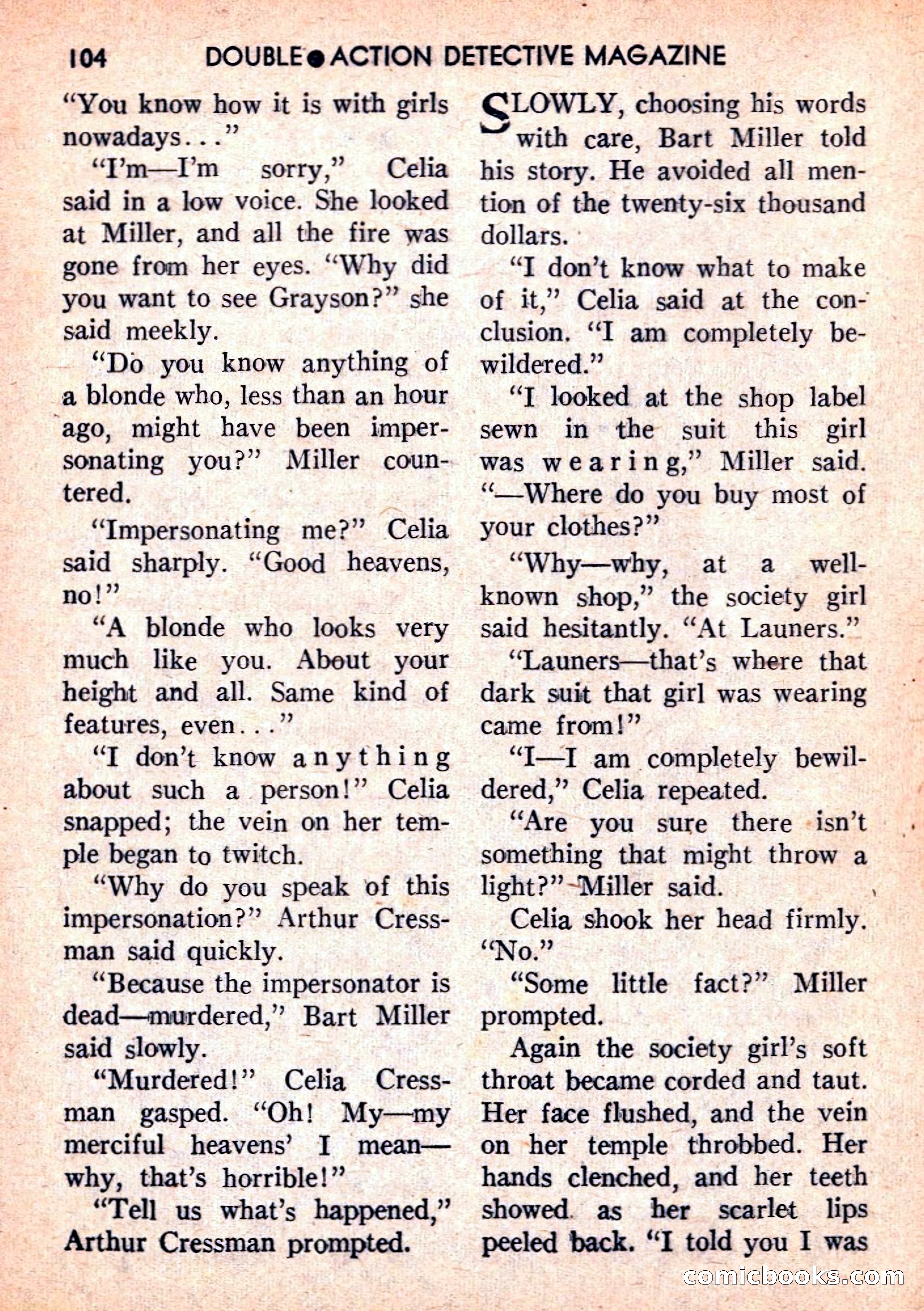 Double Action Detective Magazine, September 1959 — page 104 of 132