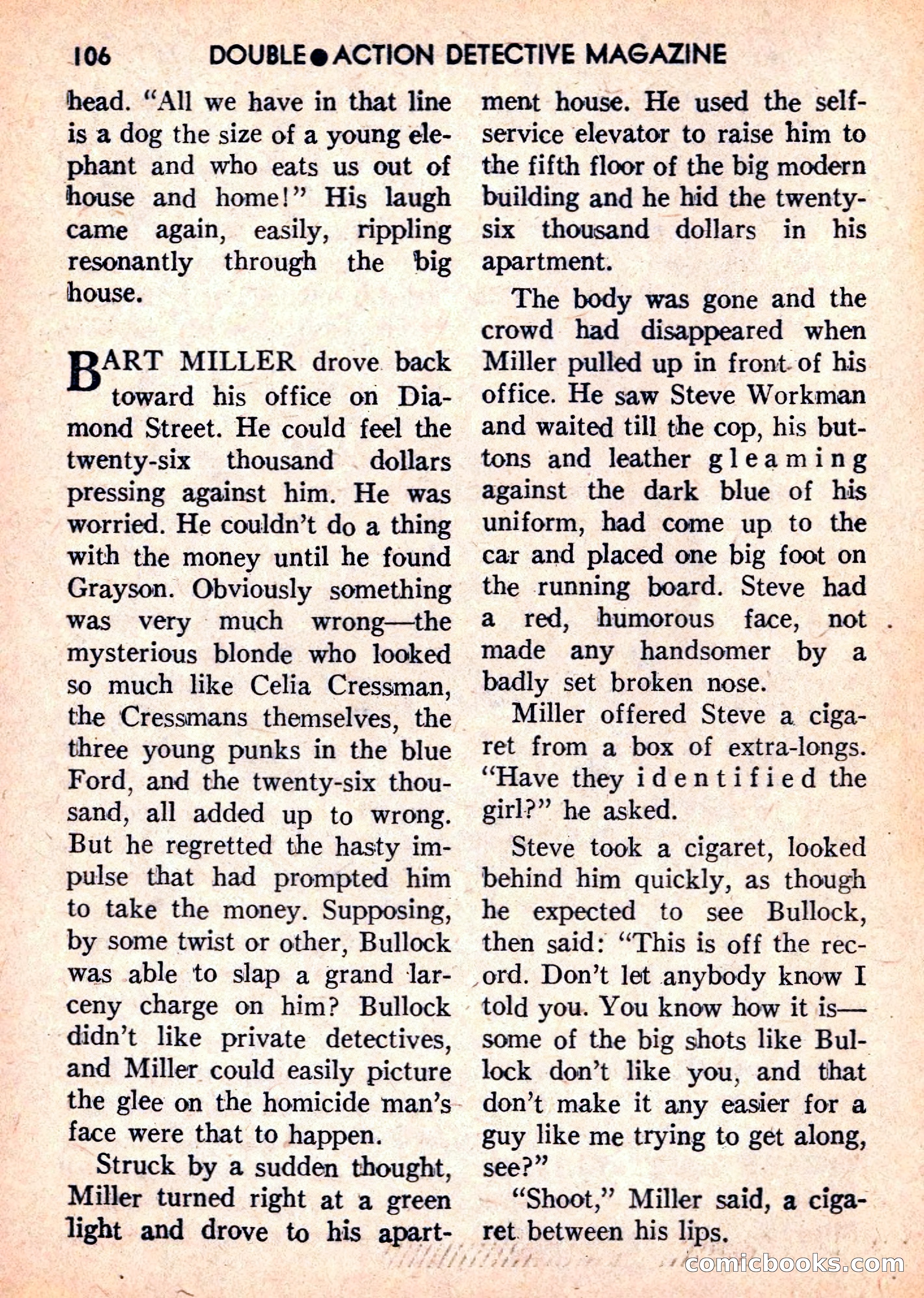 Double Action Detective Magazine, September 1959 — page 106 of 132