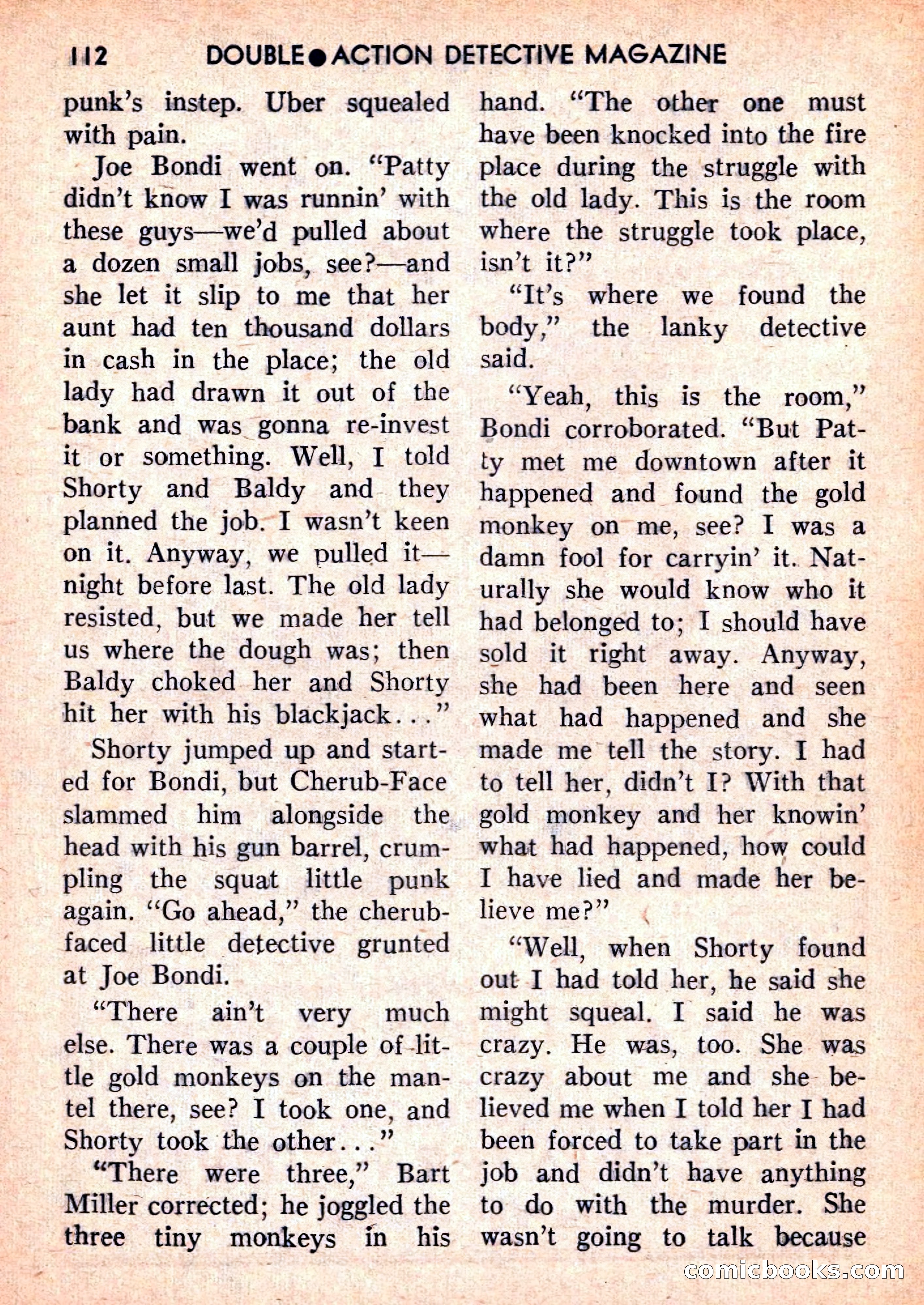 Double Action Detective Magazine, September 1959 — page 112 of 132