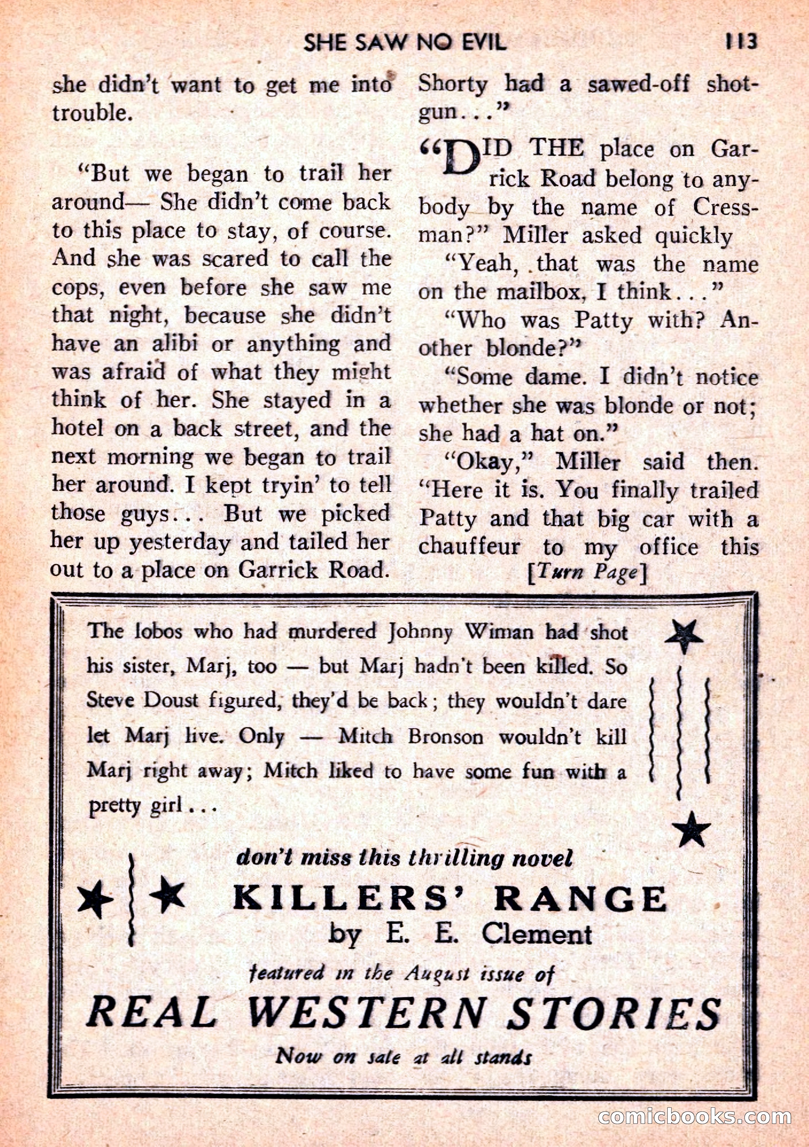 Double Action Detective Magazine, September 1959 — page 113 of 132