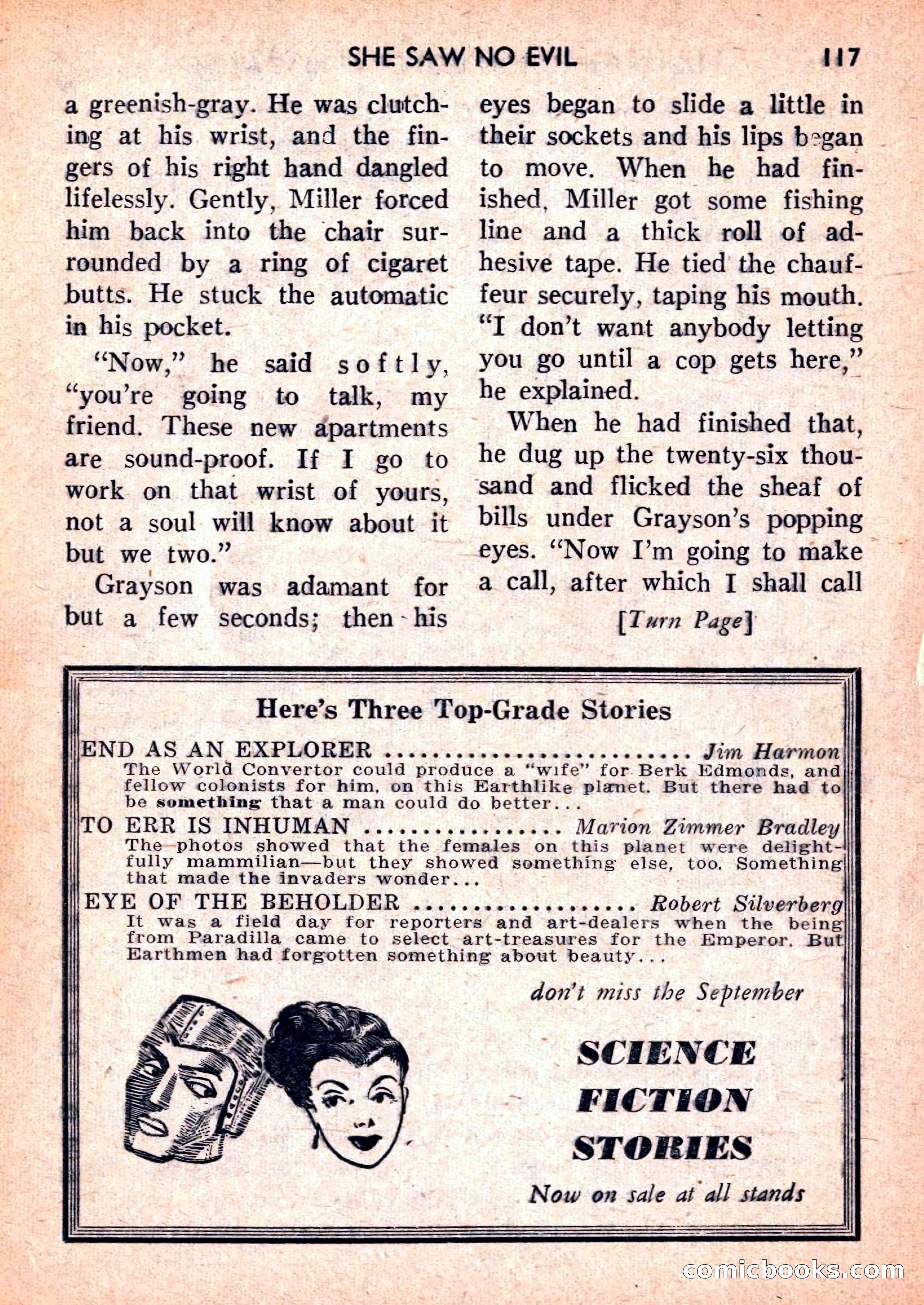 Double Action Detective Magazine, September 1959 — page 117 of 132