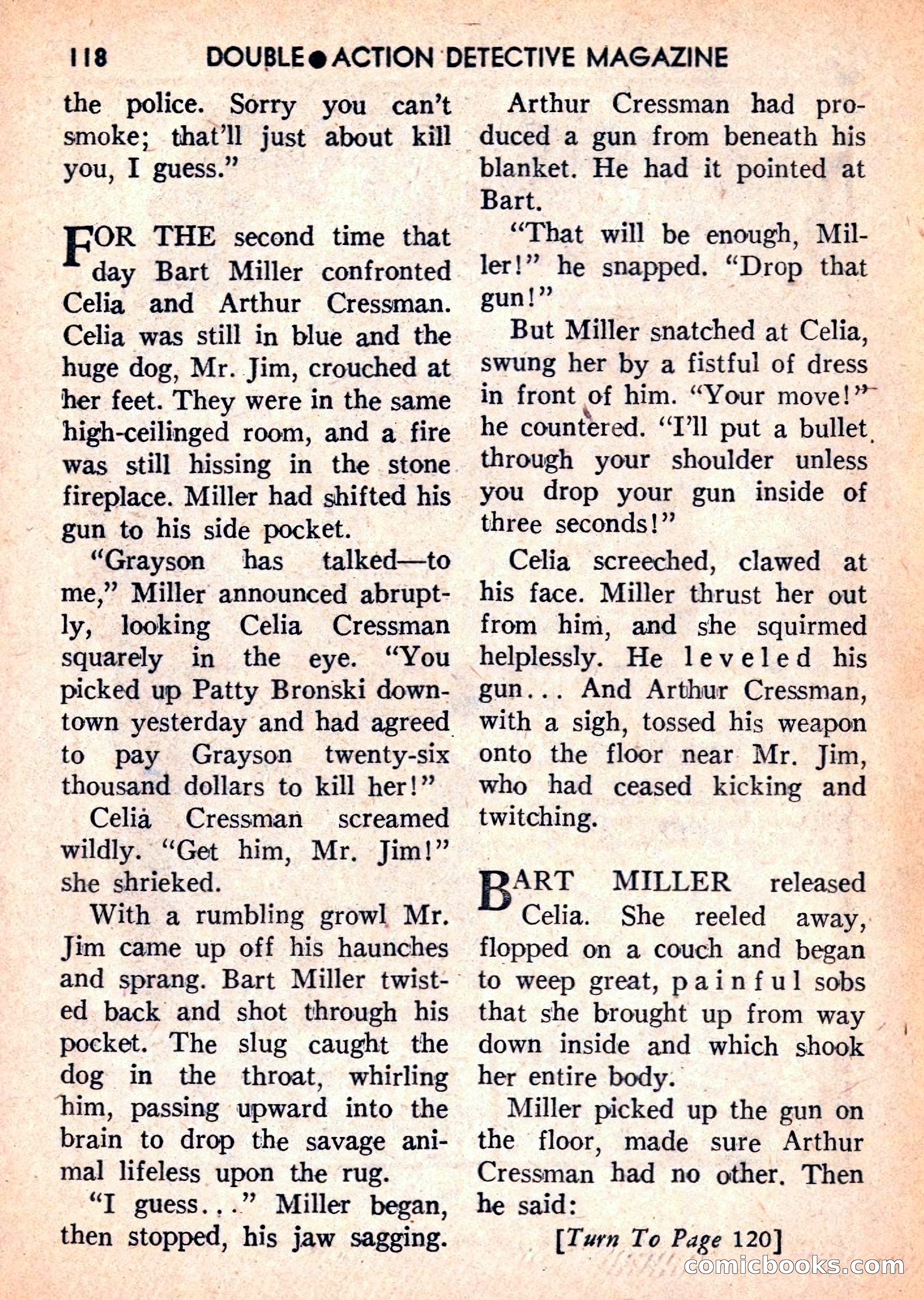Double Action Detective Magazine, September 1959 — page 118 of 132