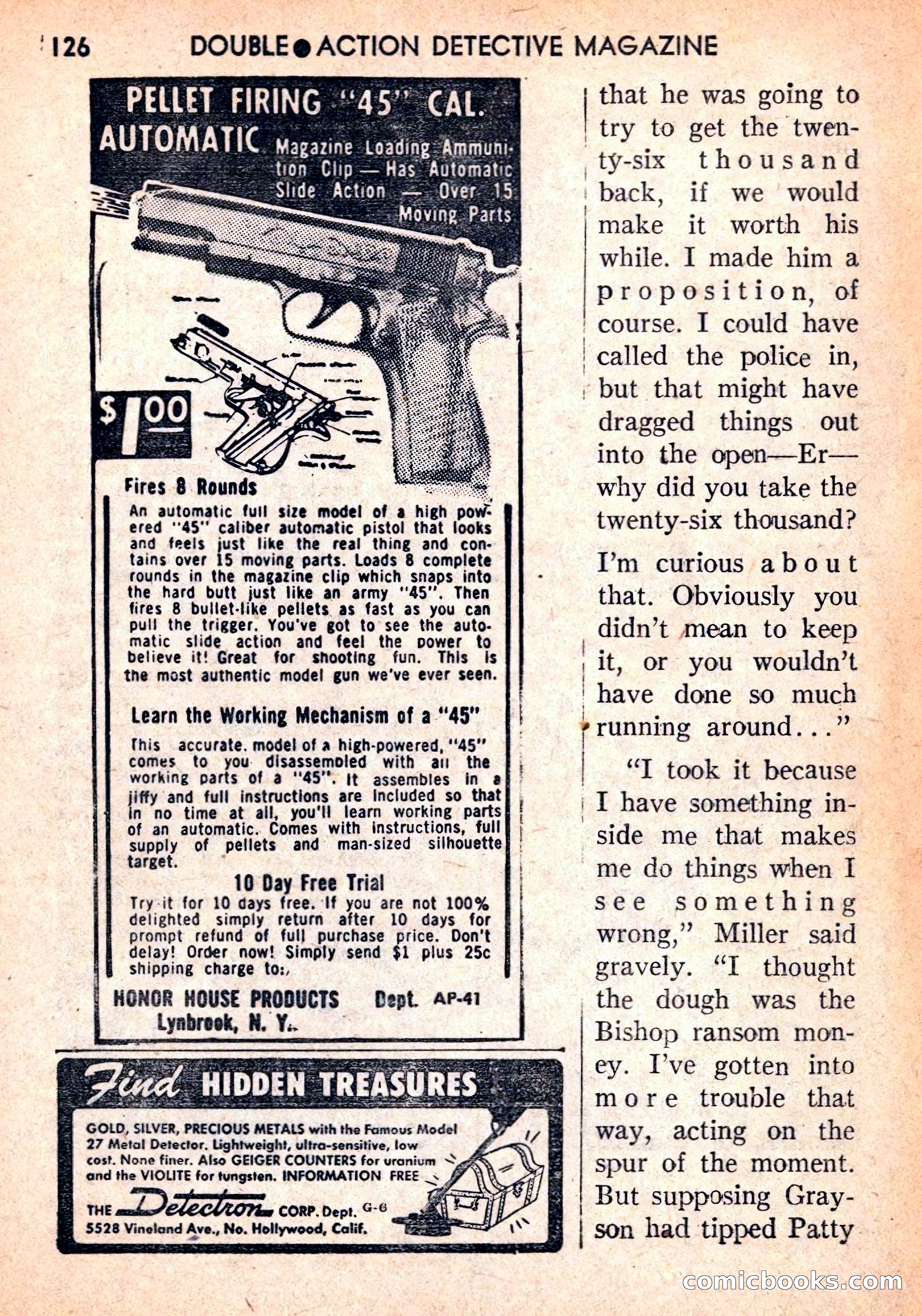 Double Action Detective Magazine, September 1959 — page 126 of 132