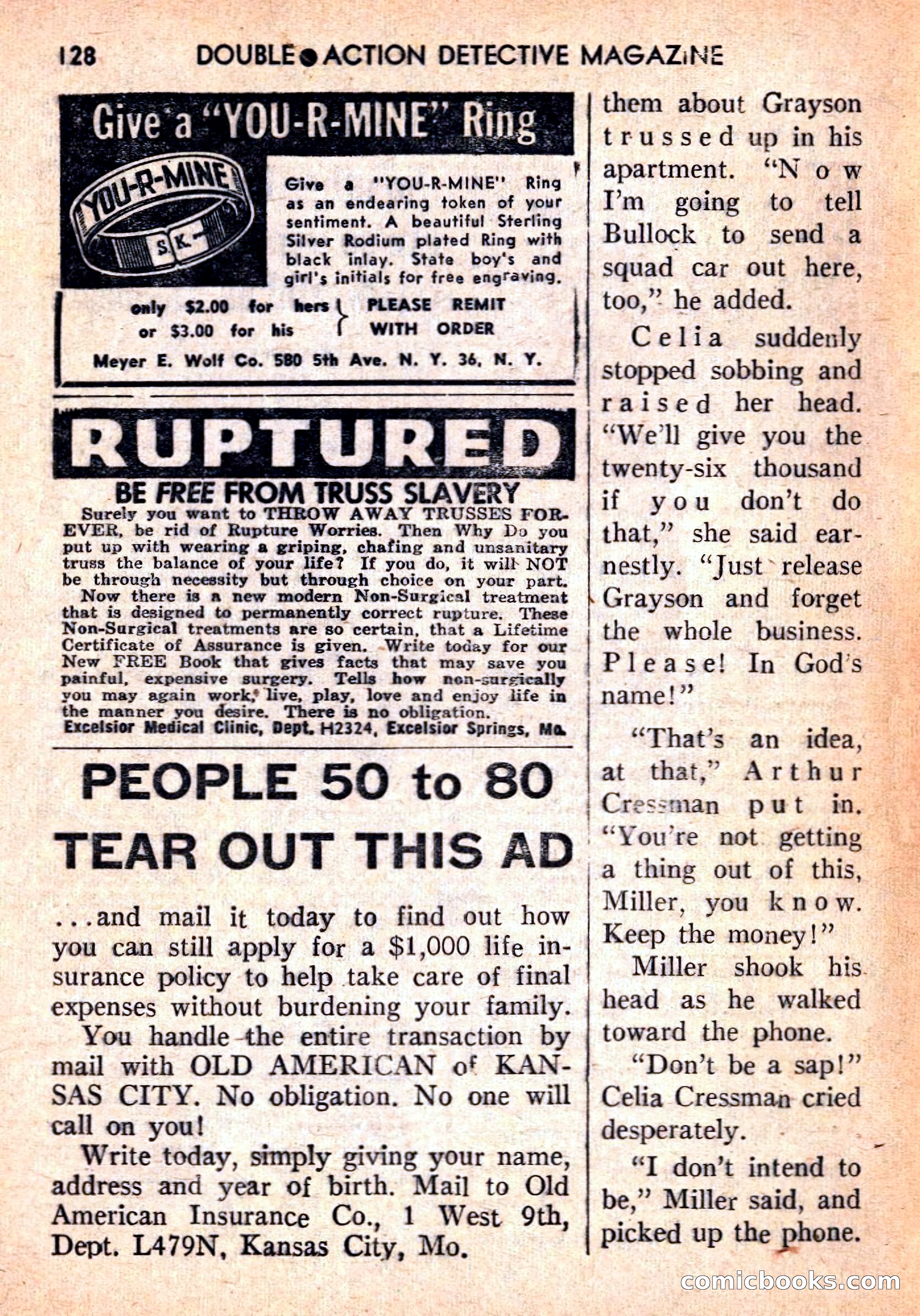 Double Action Detective Magazine, September 1959 — page 128 of 132