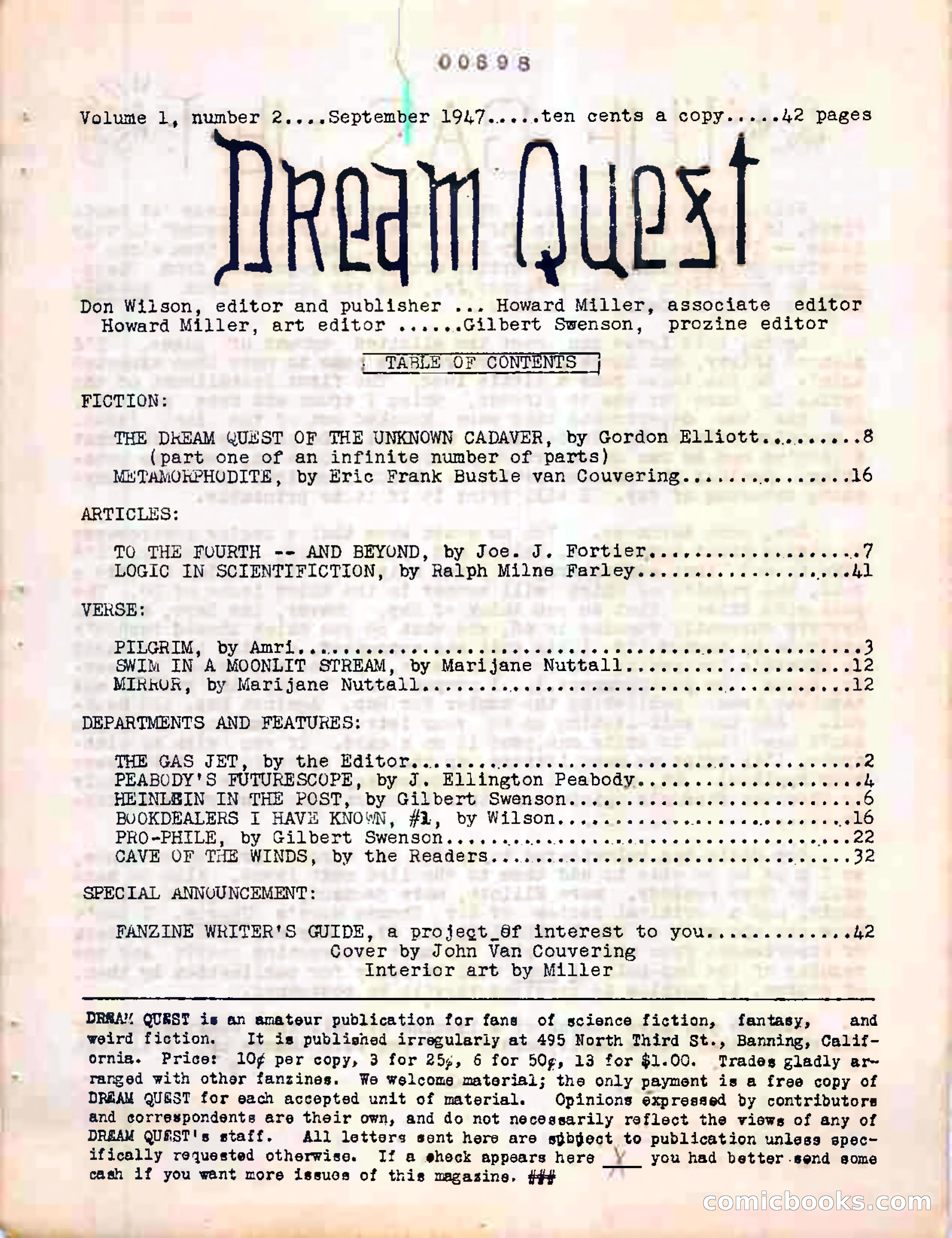Dream Quest, Vol. 1, No. 2 — page 3 of 44