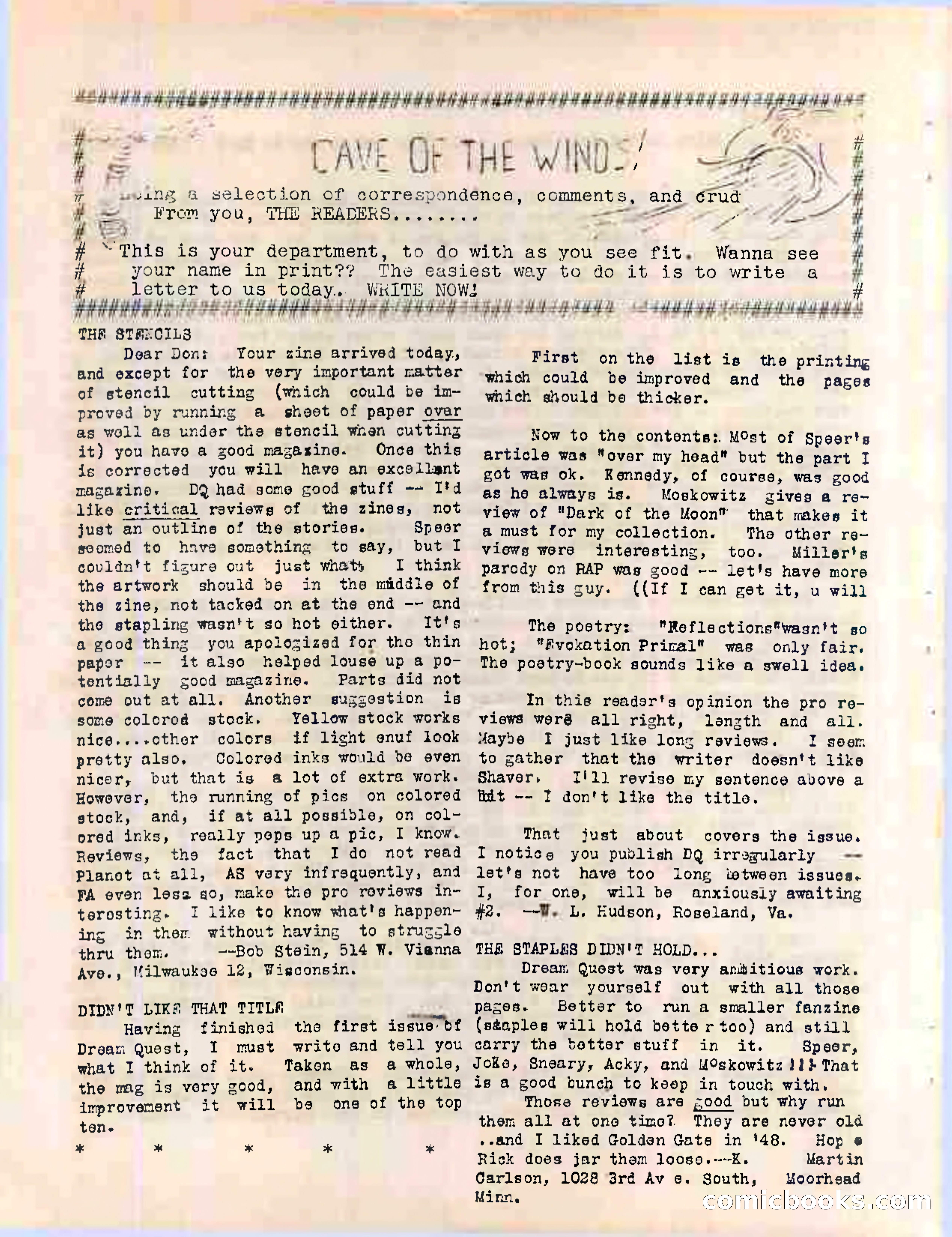 Dream Quest, Vol. 1, No. 2 — page 34 of 44